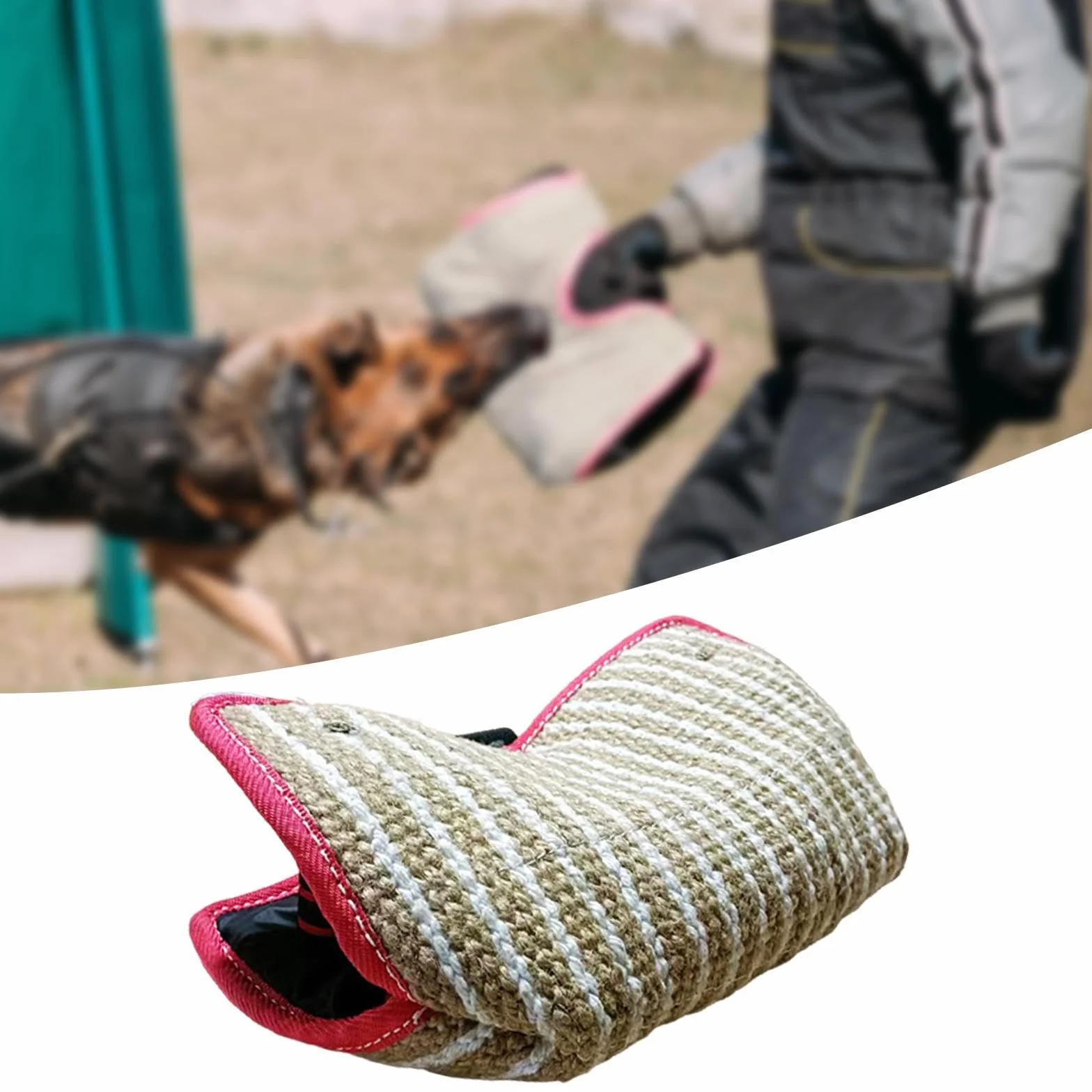 Coussin de Morsure Chien Multifonction Dressage Portable Manchons Dentition Poignées Jouet Mâcher
