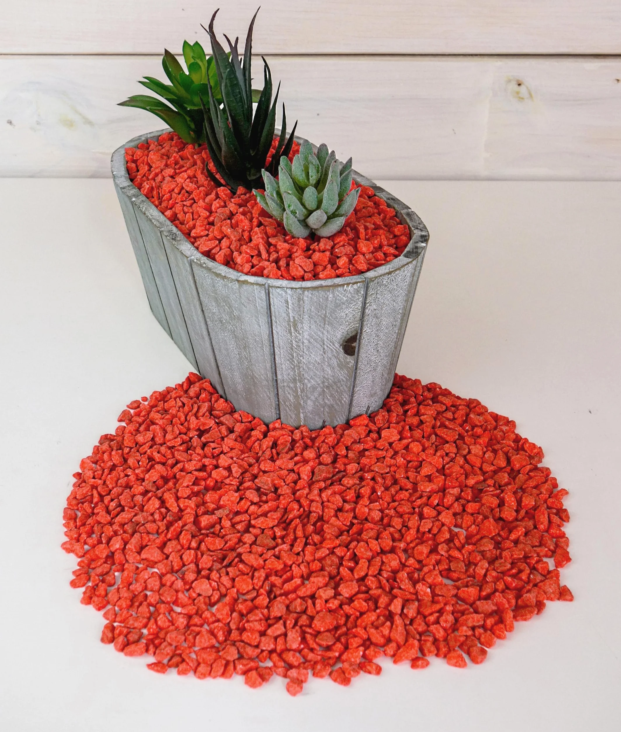 Gravier Coloré Rouge 1,8Kg - Pierres de Couleur - Gravier - Gravier Decoratif - Gravier pour Vases et Pots (6-9 mm) (Rouge)
