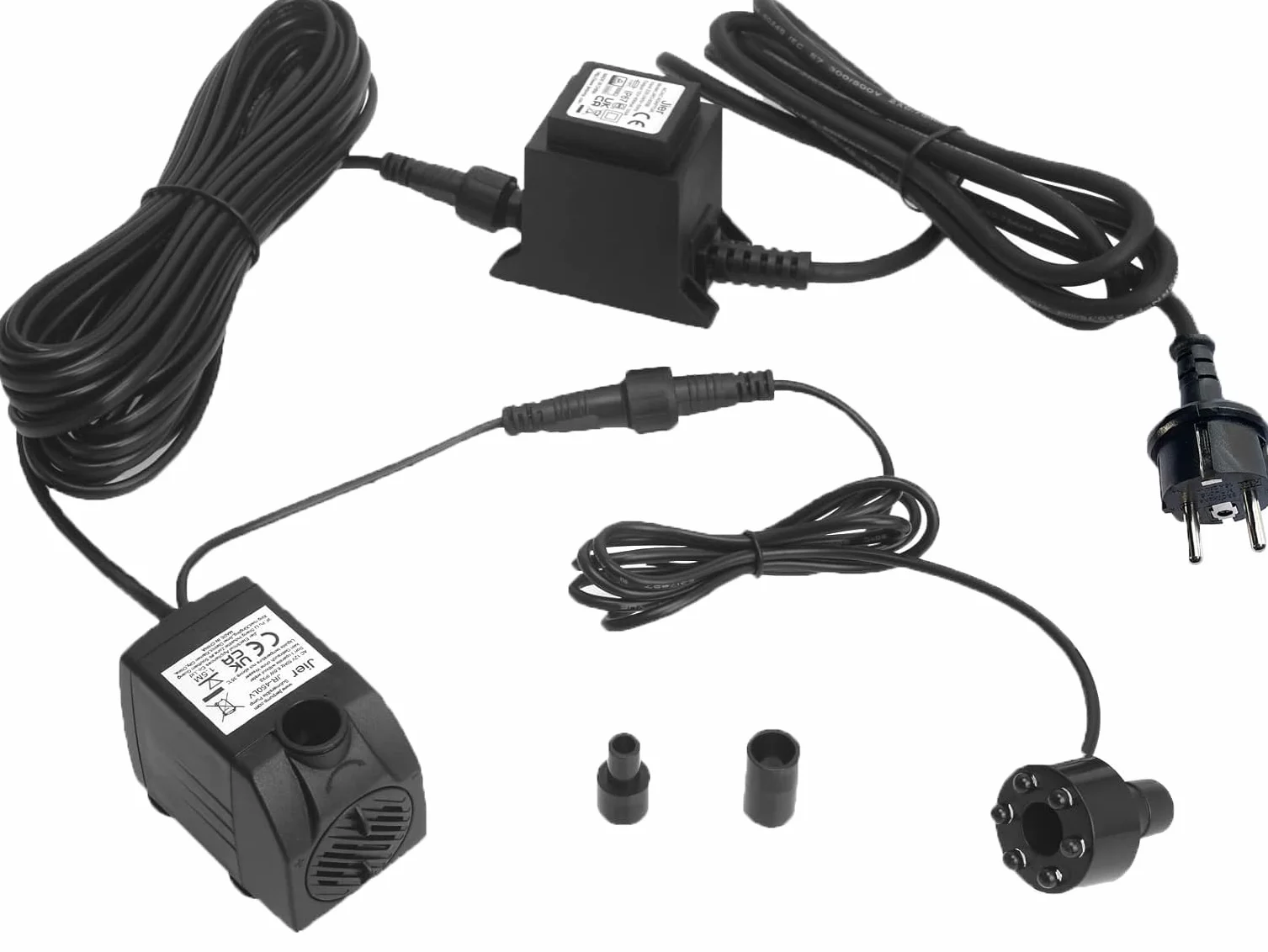 Pompe à Eau Submersible 12V AC 800L/H avec LED et Câble 10m pour Fontaine, Bassin, Jardin