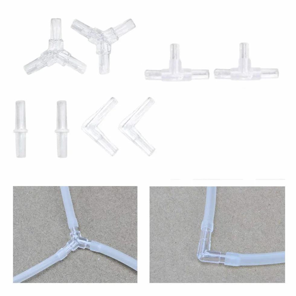 RUNCCI-YUN 40Pcs connecteurs pour Tuyau d'aquarium Y T L I + 5M Tube Air 4x6 mm Transparent