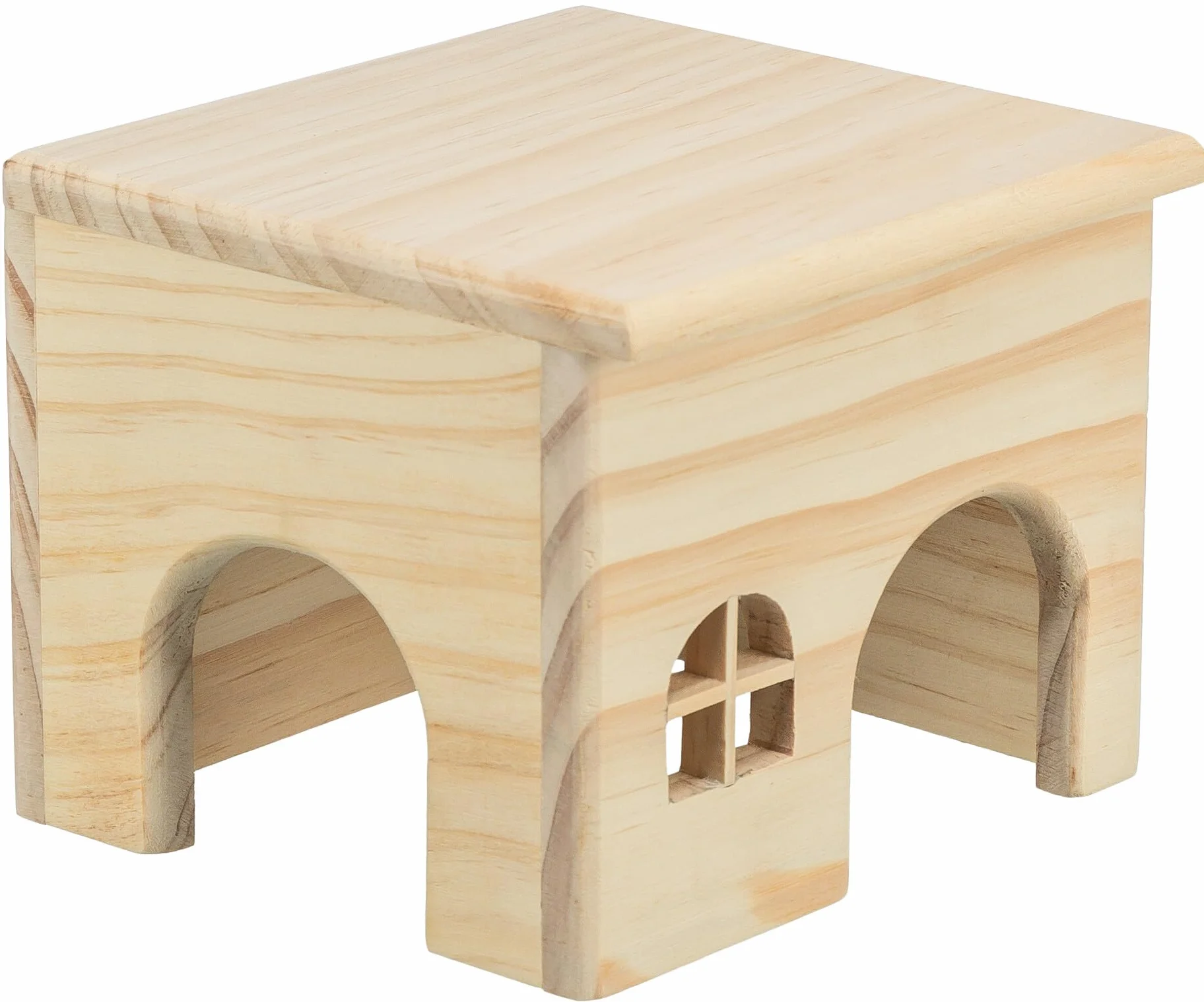 Maison en bois pour petits animaux TRIXIE - pour souris et hamsters - sans clous - entrées 6 x 6 cm - 15 x 12 x 15 cm - 61261