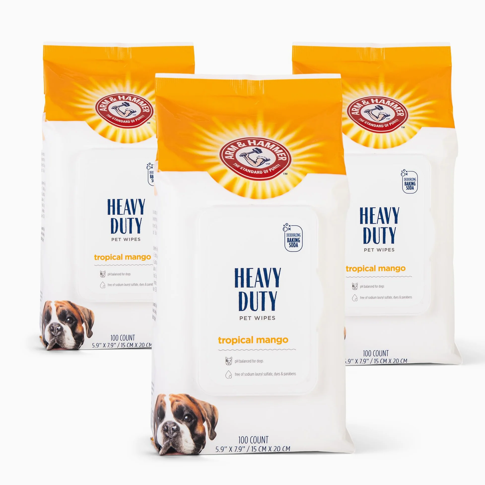 Arm & Hammer - Lingettes de Bain Multi-usages résistantes pour Chiens | Lingettes Multi-usages pour Chiens éliminent Les odeurs et rafraîchissent la Peau des Animaux de Compagnie | Manche fruité
