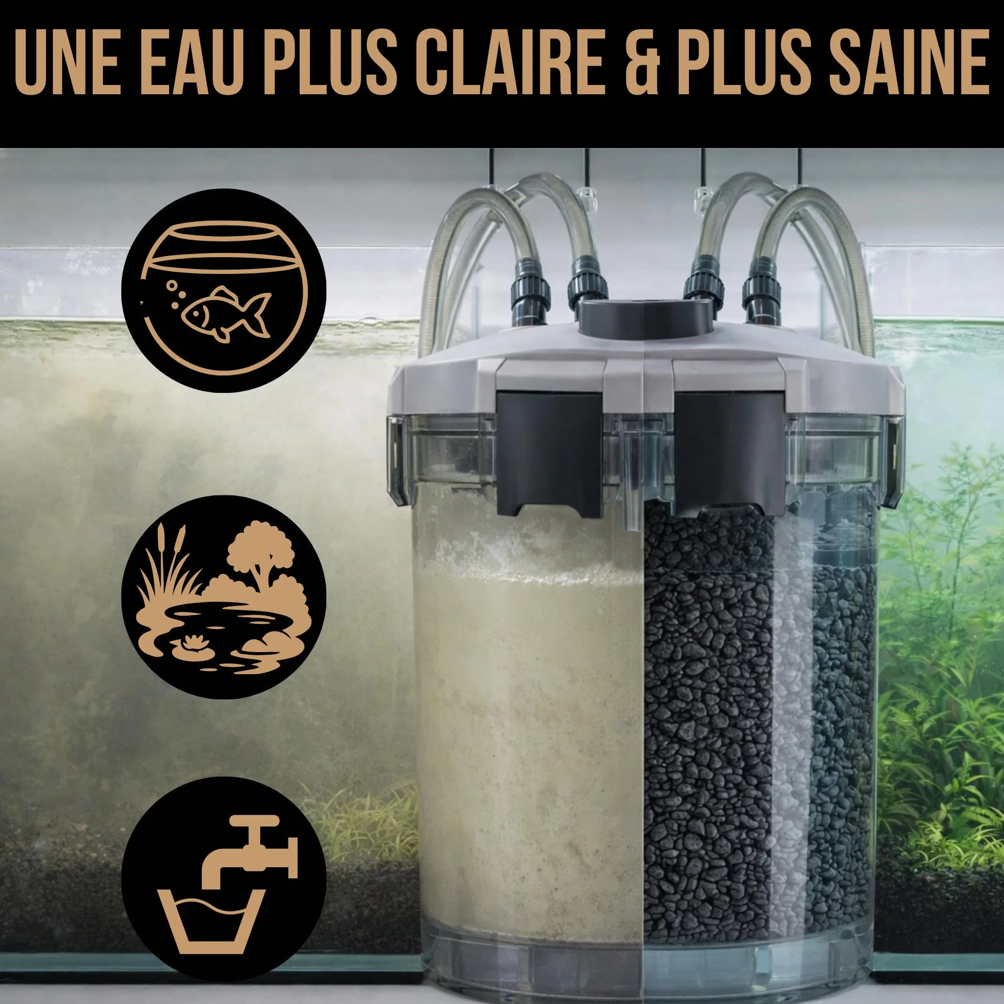Charbon Actif Granulés 2,5L Charbon de Bambou Filtration Aquarium Air Haute Capacité Purification Eau Bassin Filtre Origine France