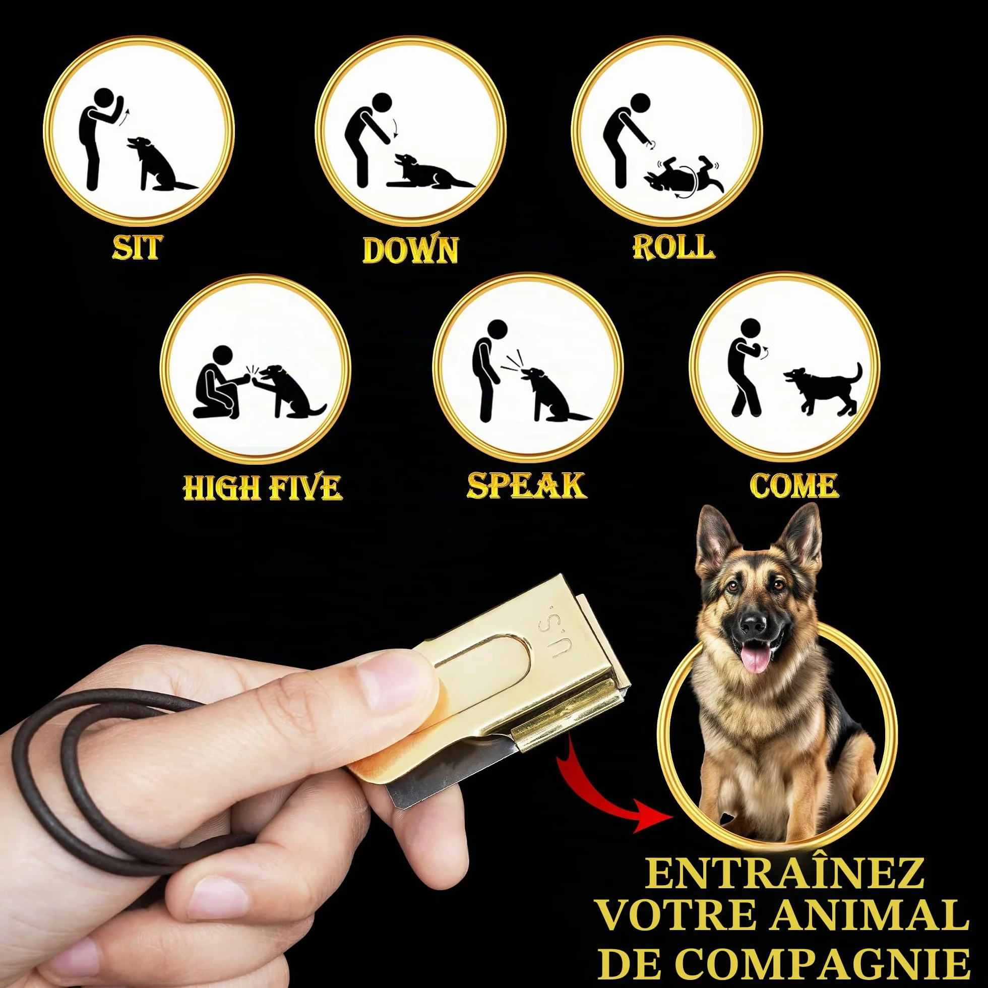 Mythrojan Brass and Steel Pet Training Clicker Puppy Dog Training Dog Clicker Cricket Clicker U.S. Engraved WII Military Gear Metal Clicker