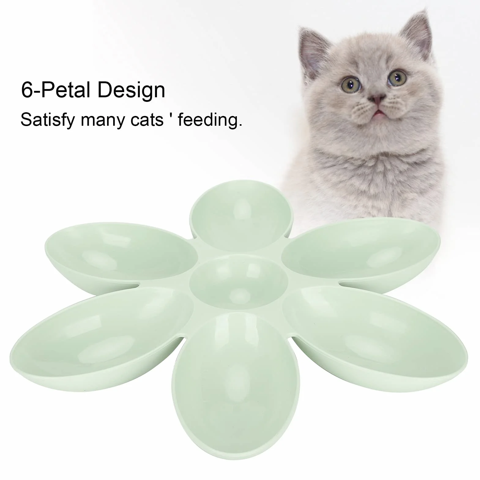 Pssopp Bol pour Chats en Forme de Pétales de Fleurs Mangeoire Multi-Chats