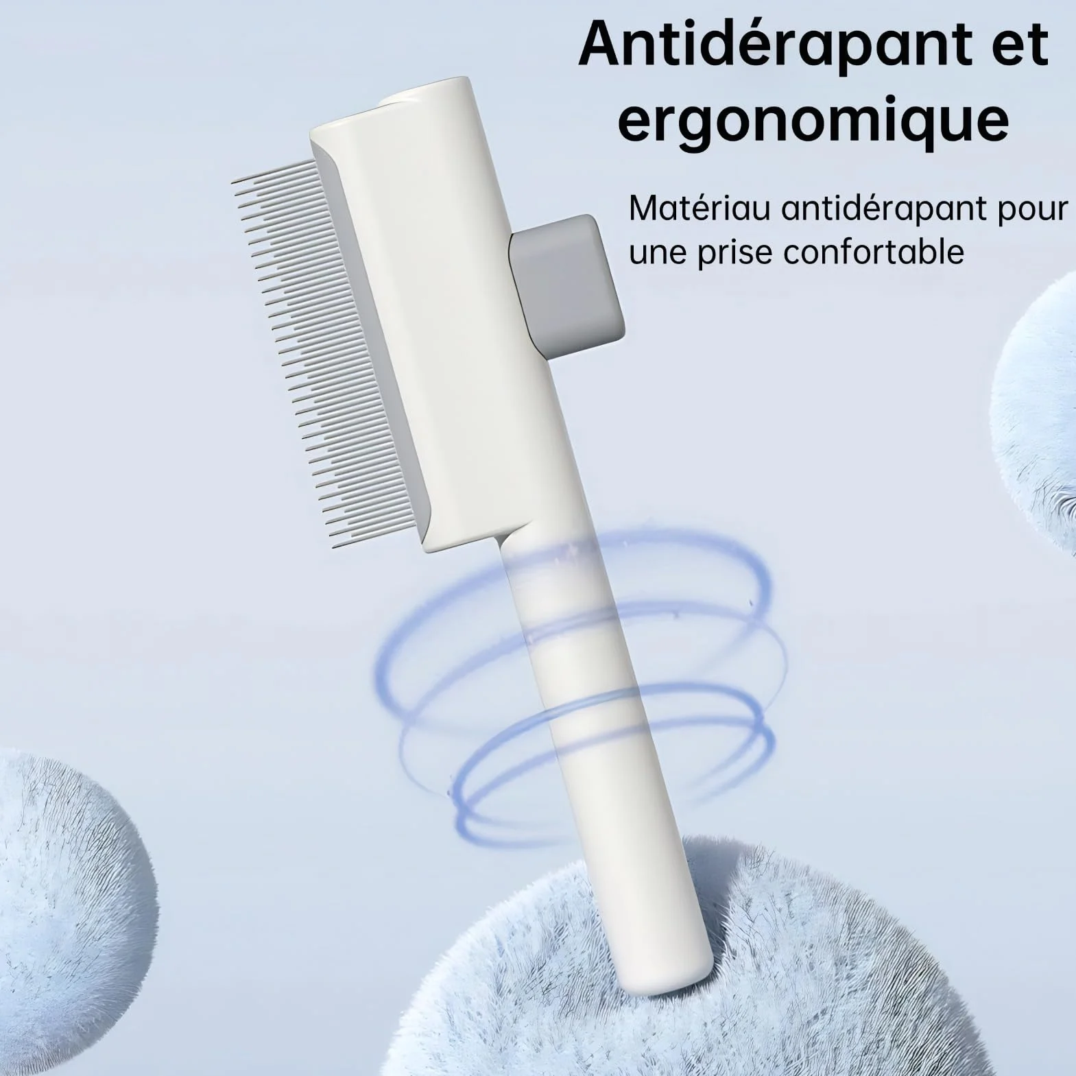 Brosse anti-poils automatique pour animaux, lot de 2 (blanc et vert)