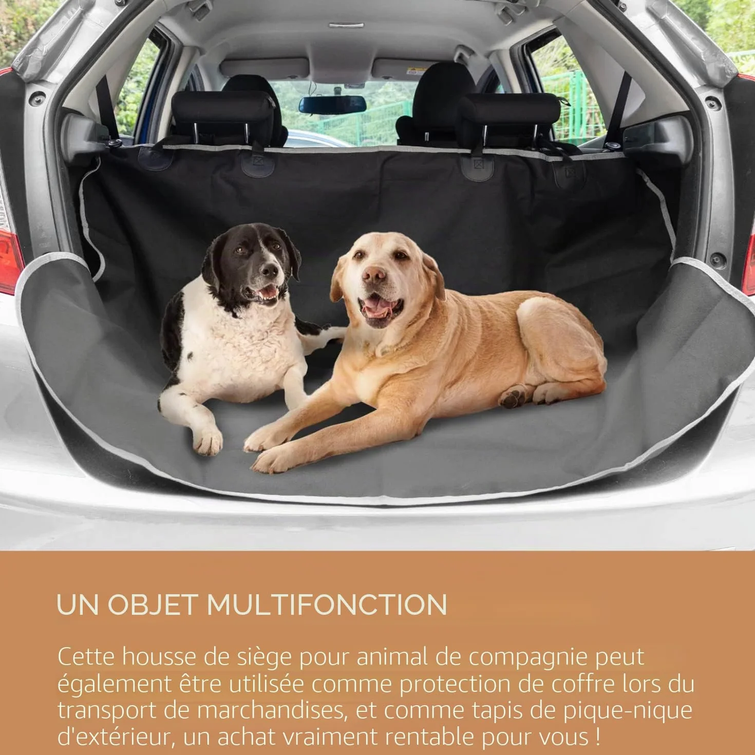 Nobleza Housses de sièges pour Chiens pour véhicules, Housses de siège de Voiture arrière en Tissu Oxford imperméable résistant aux rayures antidérapantes