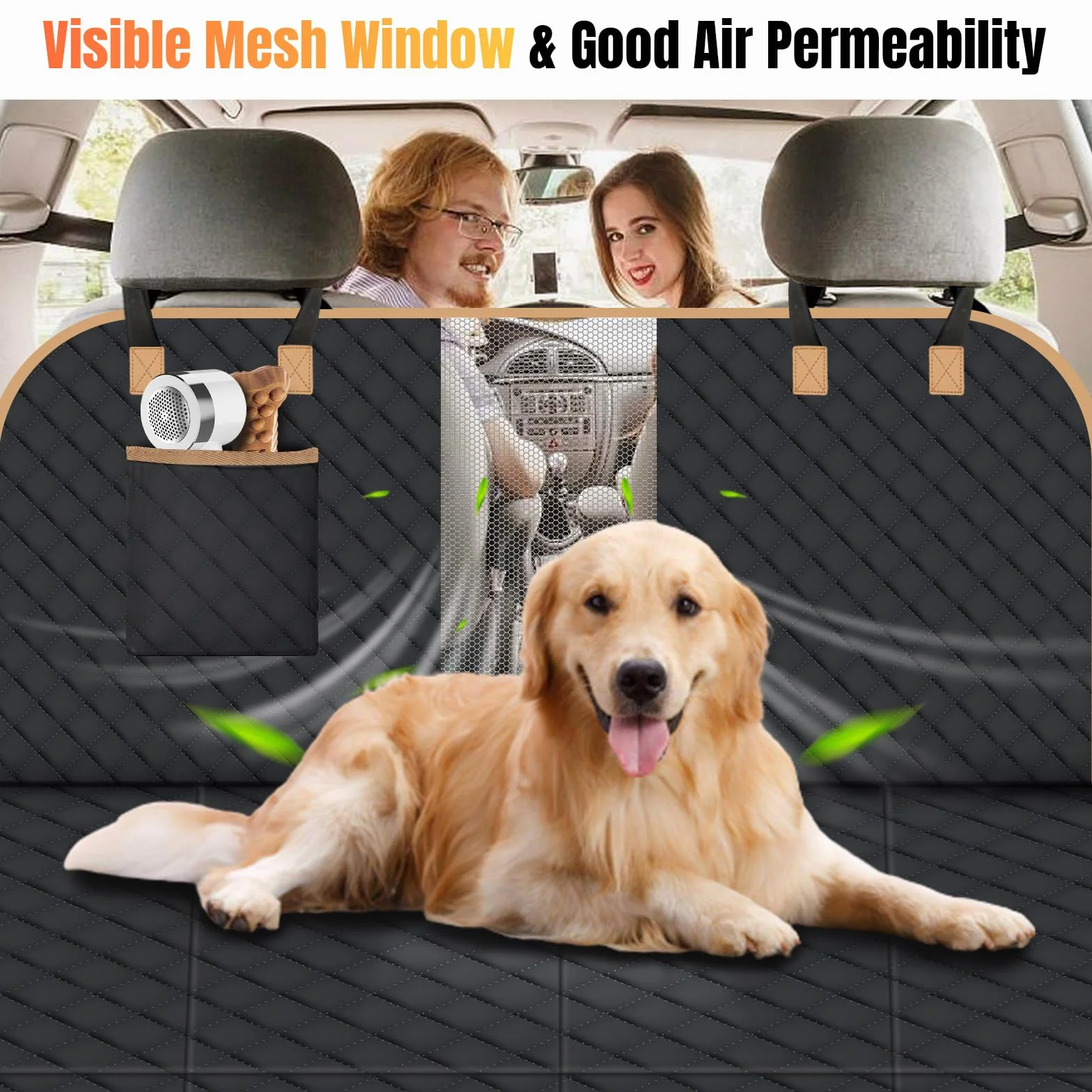 Protection Voiture Chien Siège Arrière 4 Planches Bois Renforcées Housse Auto Résistante Usure Rayures Imperméable L Noir