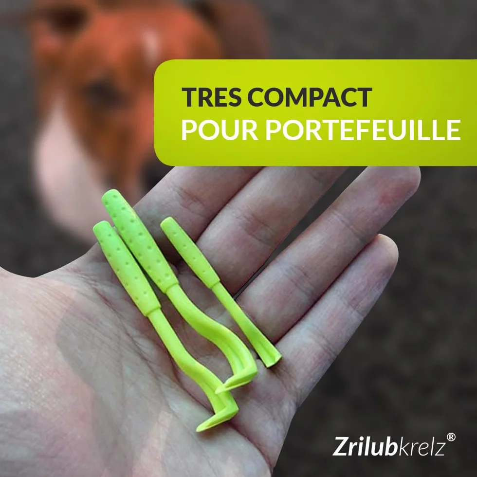 Lot de 3 Tire Tiques pour Chien et Chat – 3 Tailles