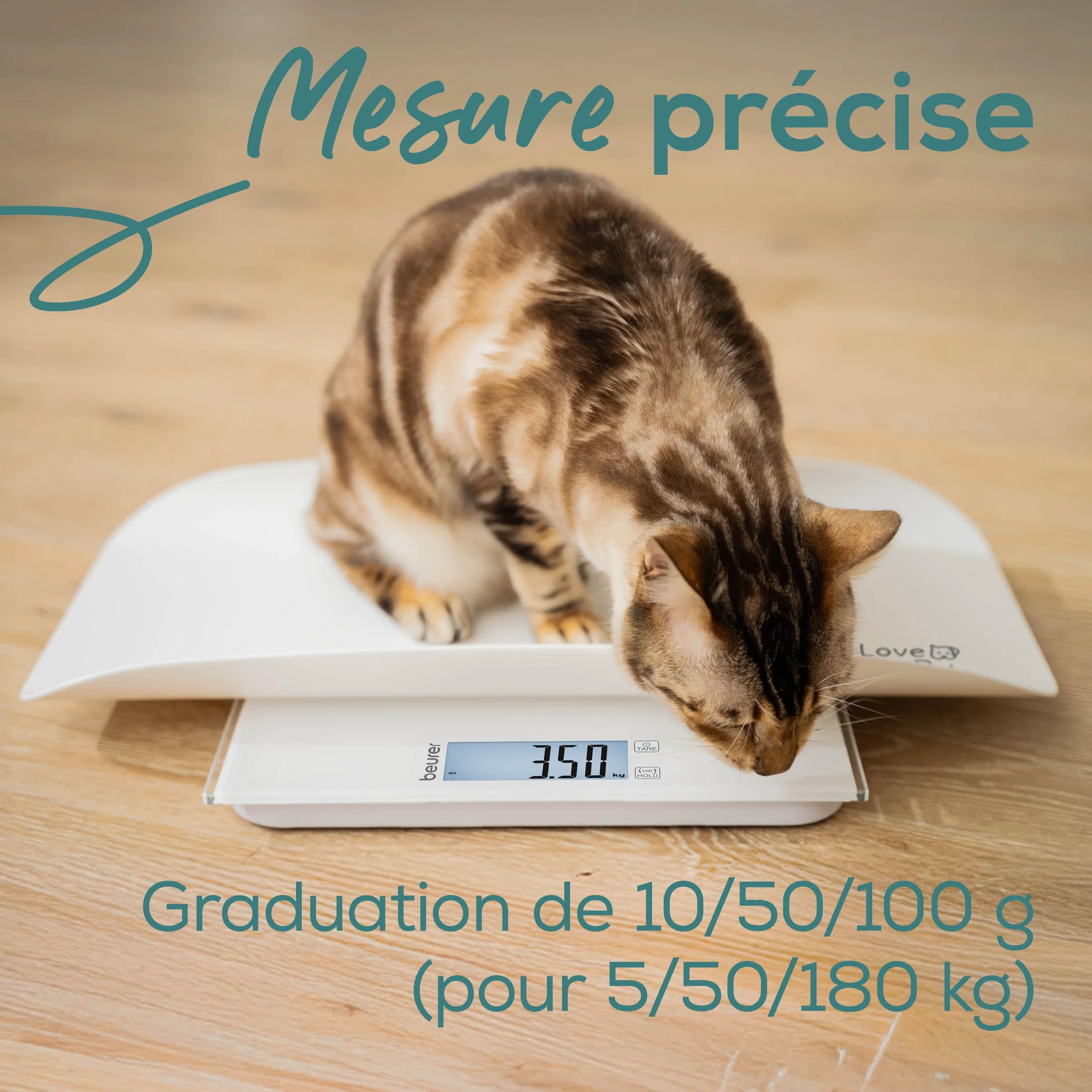 Beurer Love Your Pet Balance Polly pèse-personne 180 kg plateau amovible fonction Hold