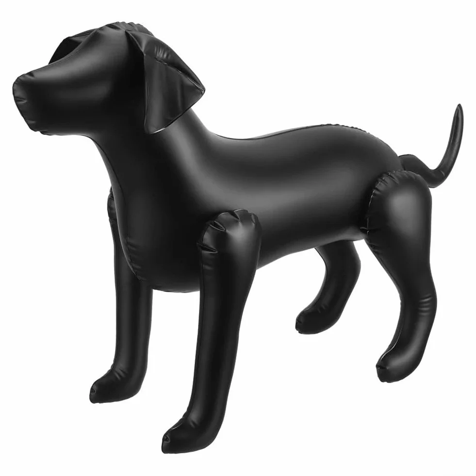 Gonflable Mannequin chien PVC 80x56x29 cm Pieds pliables Noir