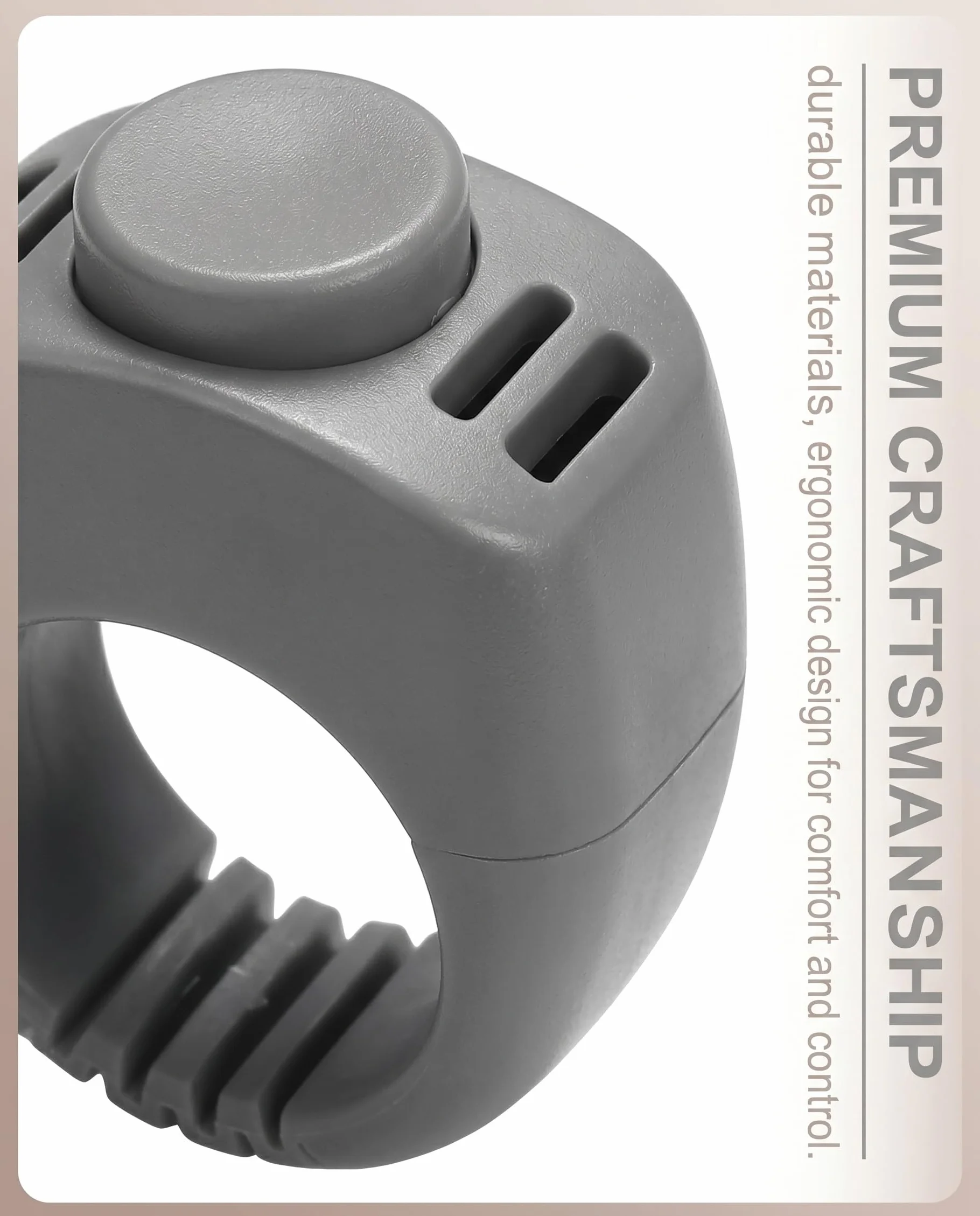 2 Clickers pour Chien avec Anneau de Doigt - Accessoire Pratique pour l'Éducation des Chiens, Chats et Chevaux (19mm/21mm) (Gris)