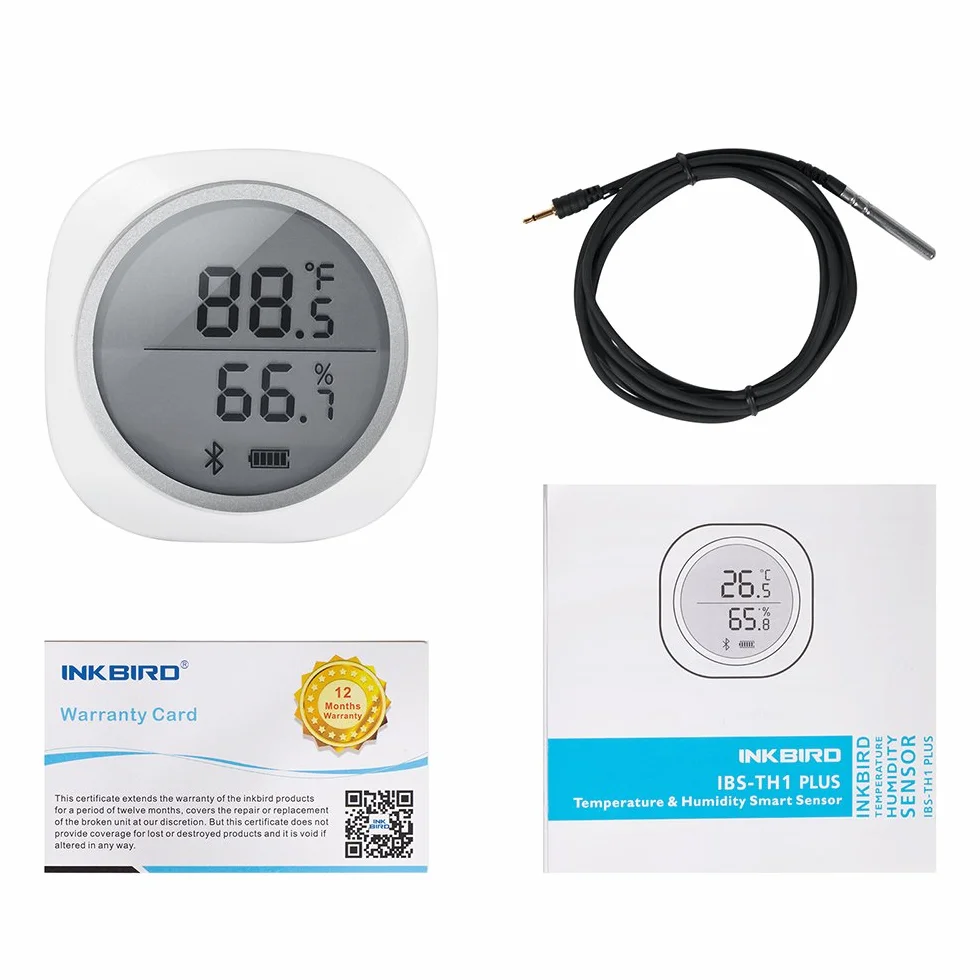 Inkbird IBS-TH1 Plus Thermomètre Hygromètre Numérique Bluetooth avec Sonde pour Terrarium Cave