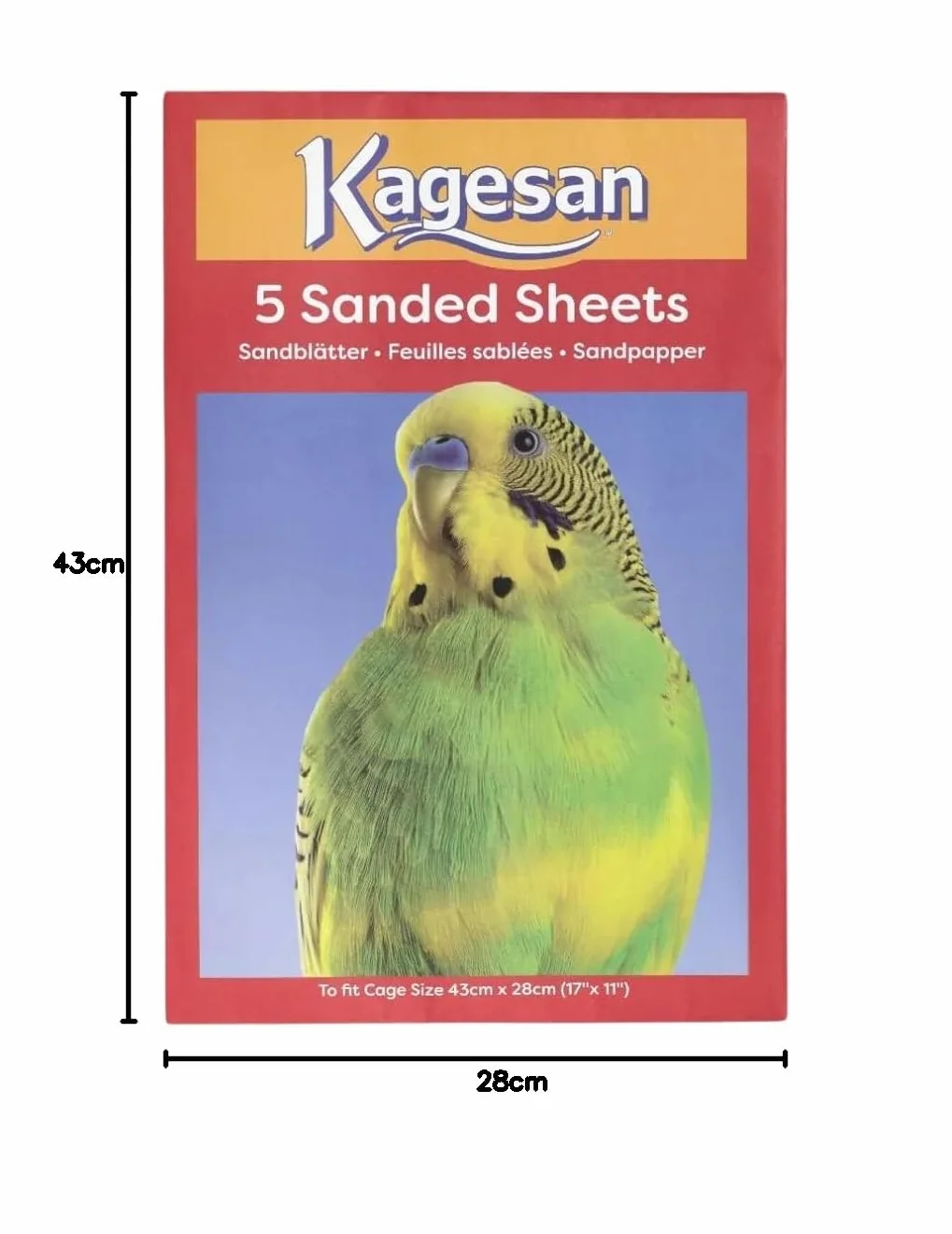 Papier de sable pour cage à oiseaux 43 x 28 cm Lot de 3 paquets de 5 feuilles