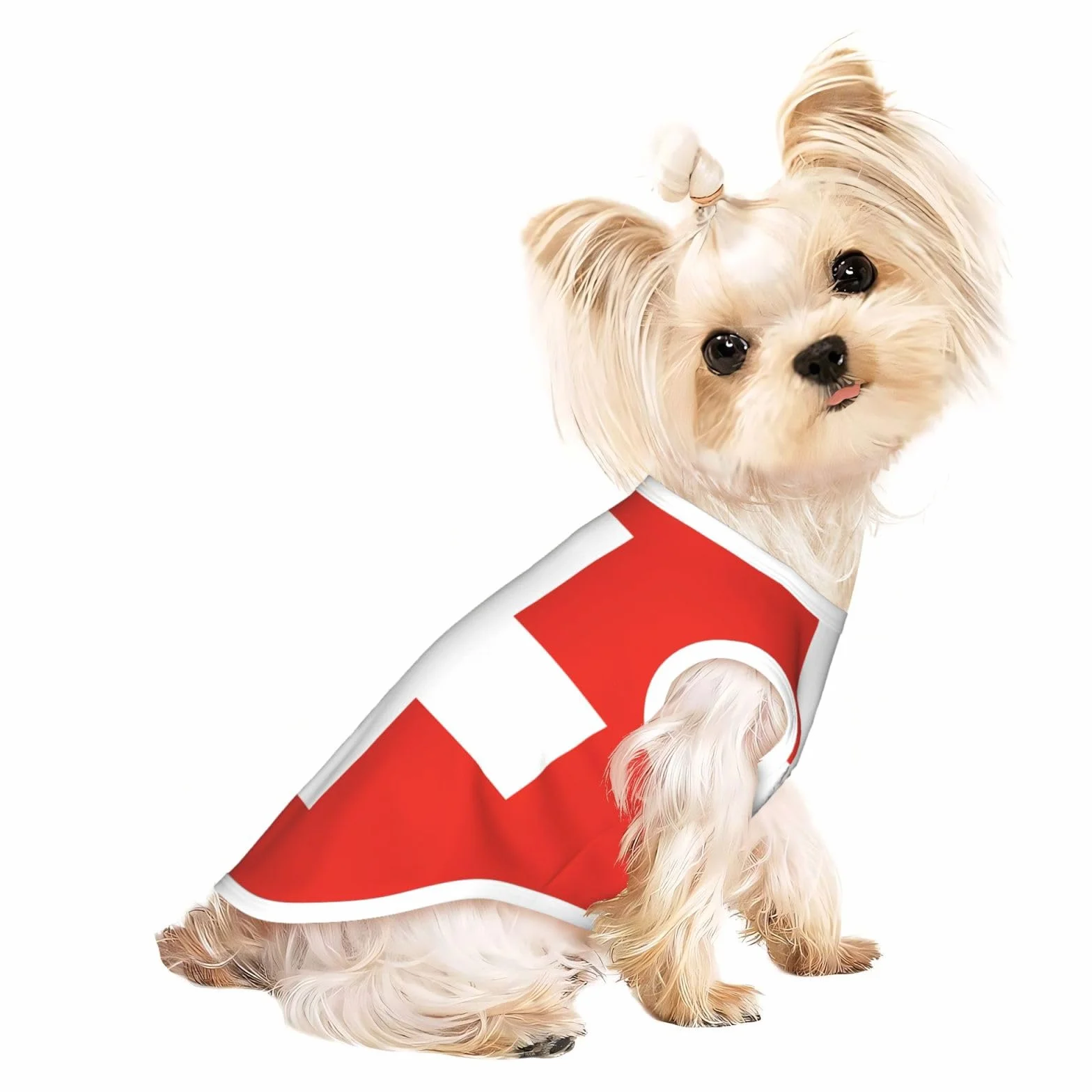 Débardeur chien imprimé drapeau suisse T-shirt respirant sans manches petite moyenne taille