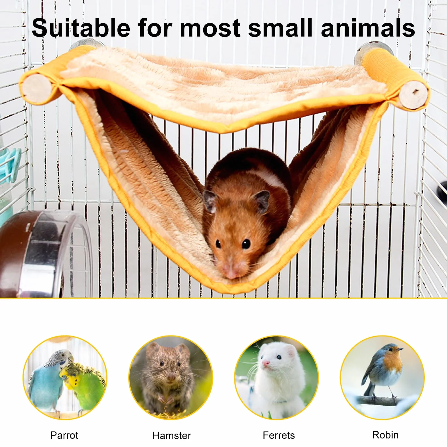 AKONE Hamac à oiseaux Lit superposé Nichoir Grottes Couchage Accessoires cage Jouet Suspendu Perruche Calopsittes Pinsons