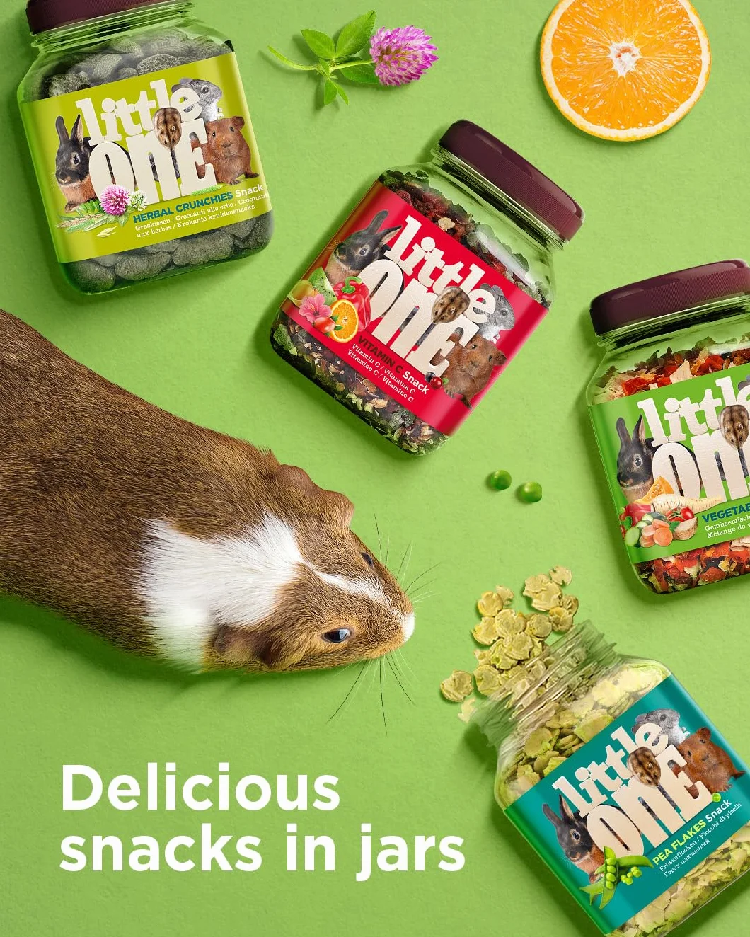 Little One Vegetable Mix Snack | Pack Double | 2 x 140 g | Aliment complémentaire pour rongeurs et Lapins Nains | Mélange composé de Sept Types de légumes séchés