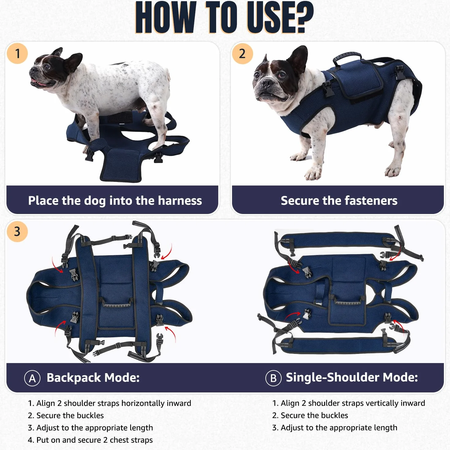 SlowTon Harnais de Levage pour Chien de Grande Taille - Porte-Chien à Corps Complet avec Sangles réglables et poignée de contrôle