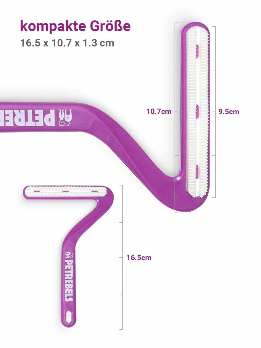 Petrebels Épilateur pour poils de chat brosse double face canapé arbre à chat meubles Lucky 7 violet