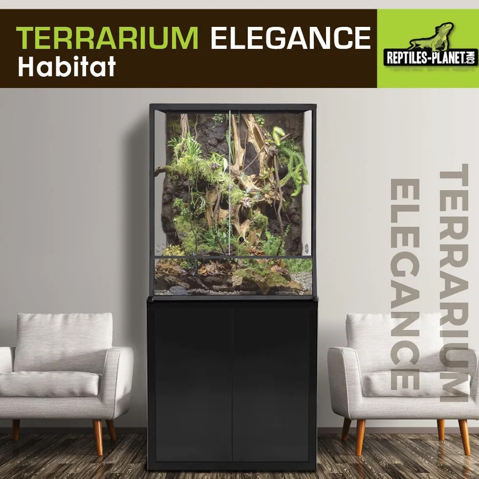 Reptiles Planet Terrarium Aluminium Elegance Noir 100 x 45 x 50 cm