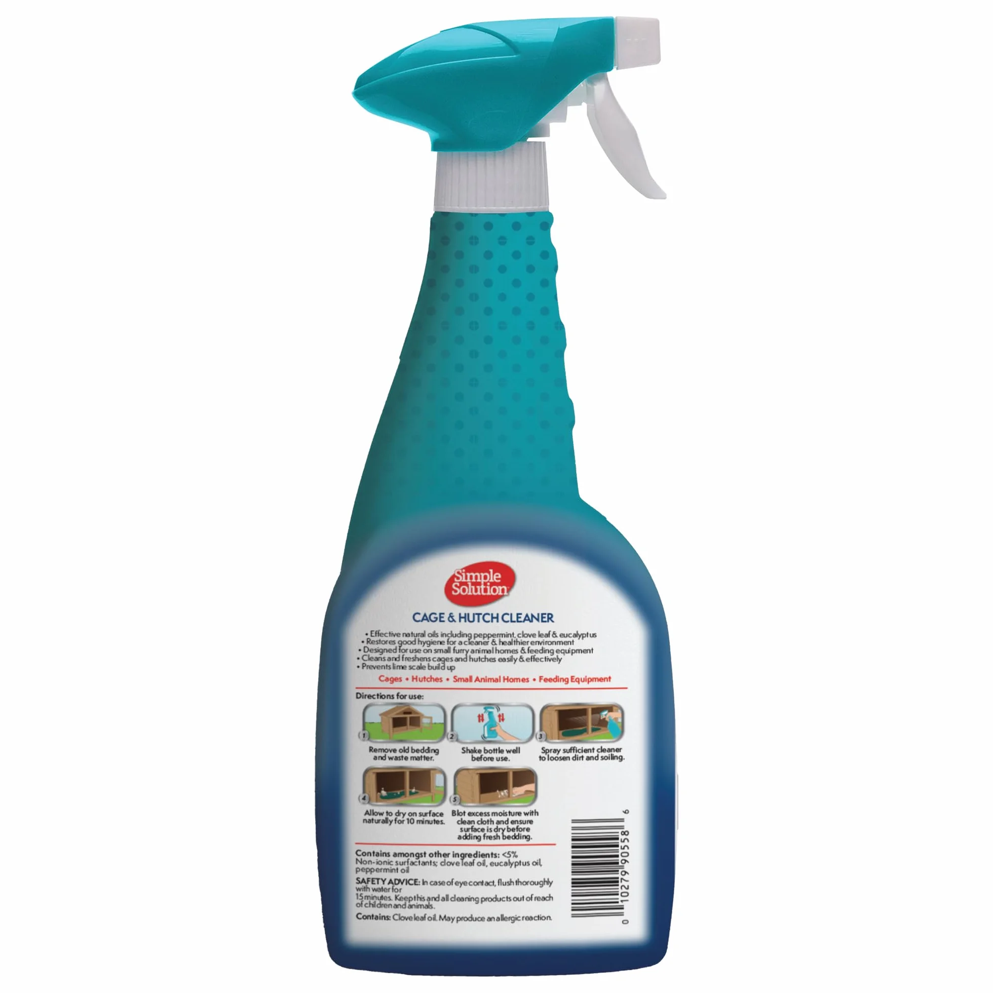 Simple Solution Nettoyant antibactérien naturel pour cage et clapier 500 ml