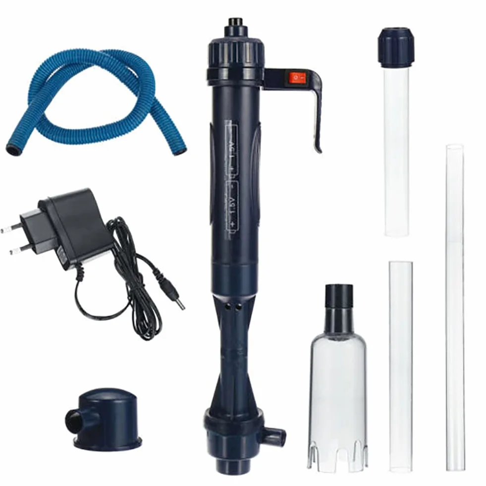 Pompe de Filtration par Siphon pour Aquarium Électrique, Tube Extensible, Nettoyeur Automatique de Sable et Gravier