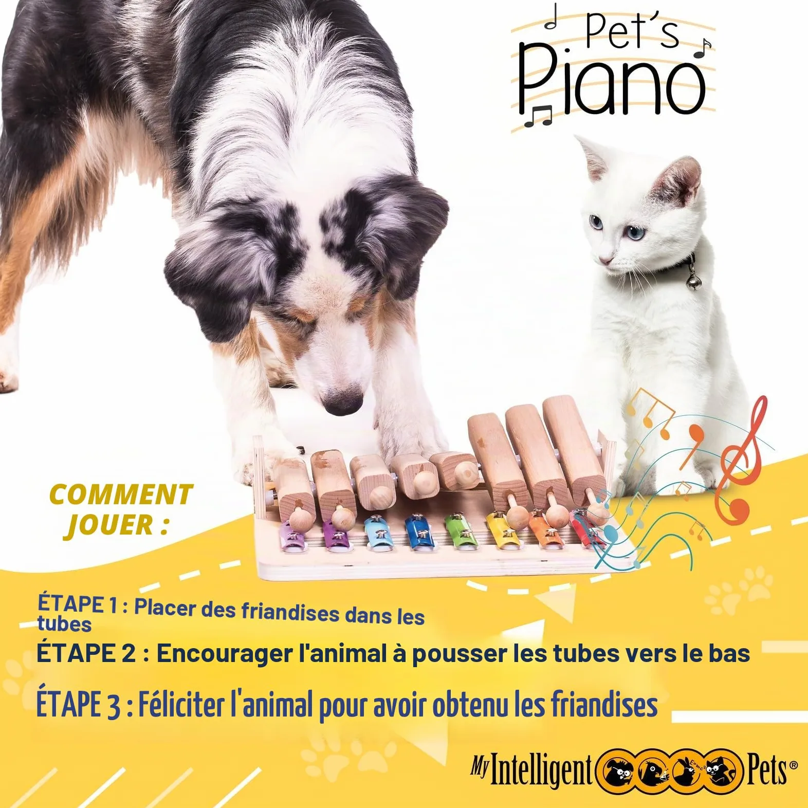 Jouet Chien Occupation – Jouet Interactif pour Chat et Chien - Jeu Intelligence pour Chiens, Jouet Chat Interactif pour Stimulation Mentale et Antiennui - Piano