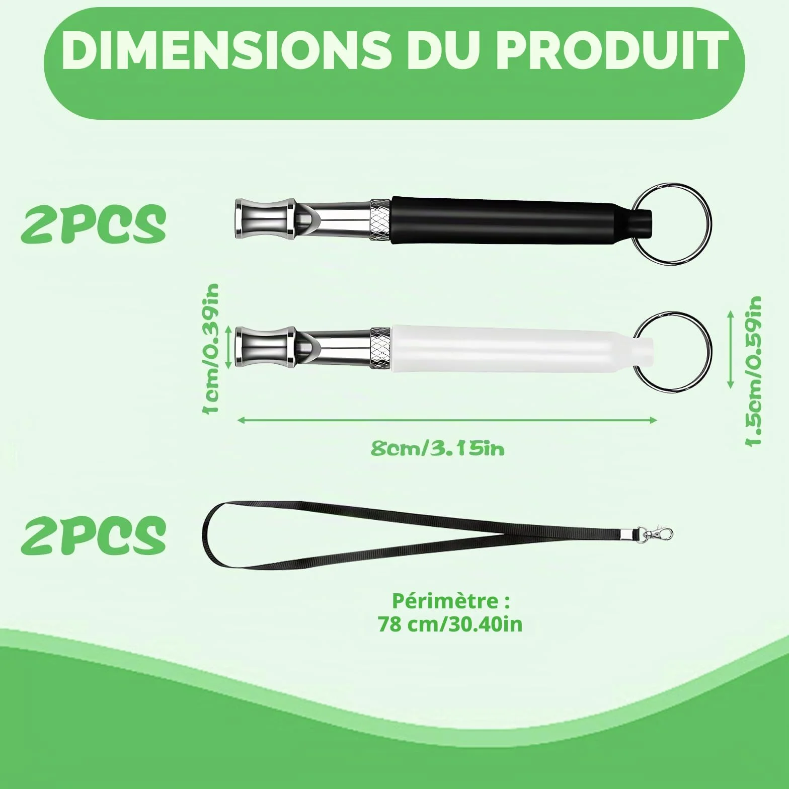Sifflet pour Chien à Haute Fréquence, Ultrason Anti Aboiement Réglable pour Rappel Chien Accessoires
