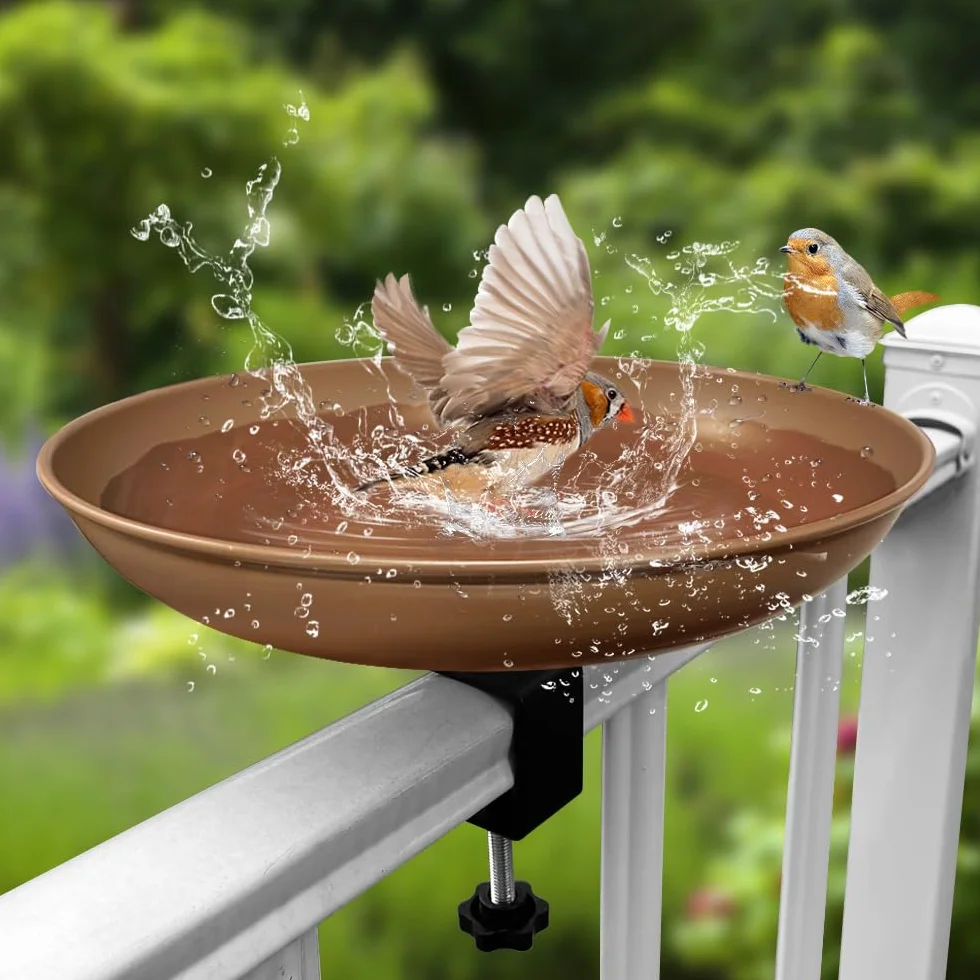 Bain d'oiseaux résistant à l'hiver avec support pour balcon et jardin