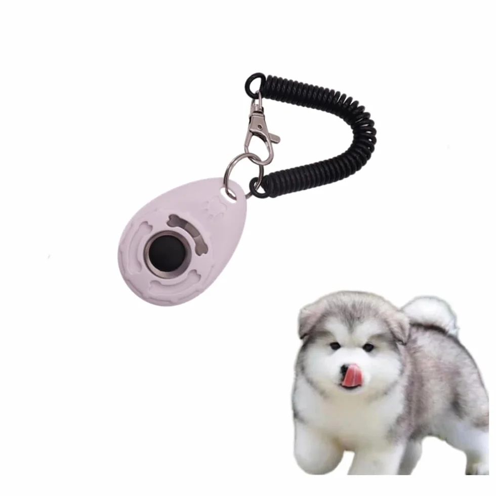 1 Pièce Clickers pour Chien, Clicker Chien Dressage,Clicker Training, Clicker de Chien avec Grand Bouton pour Pet Training Professional, pour Chiens, Chats, Oiseaux, Chevaux (Blanc)