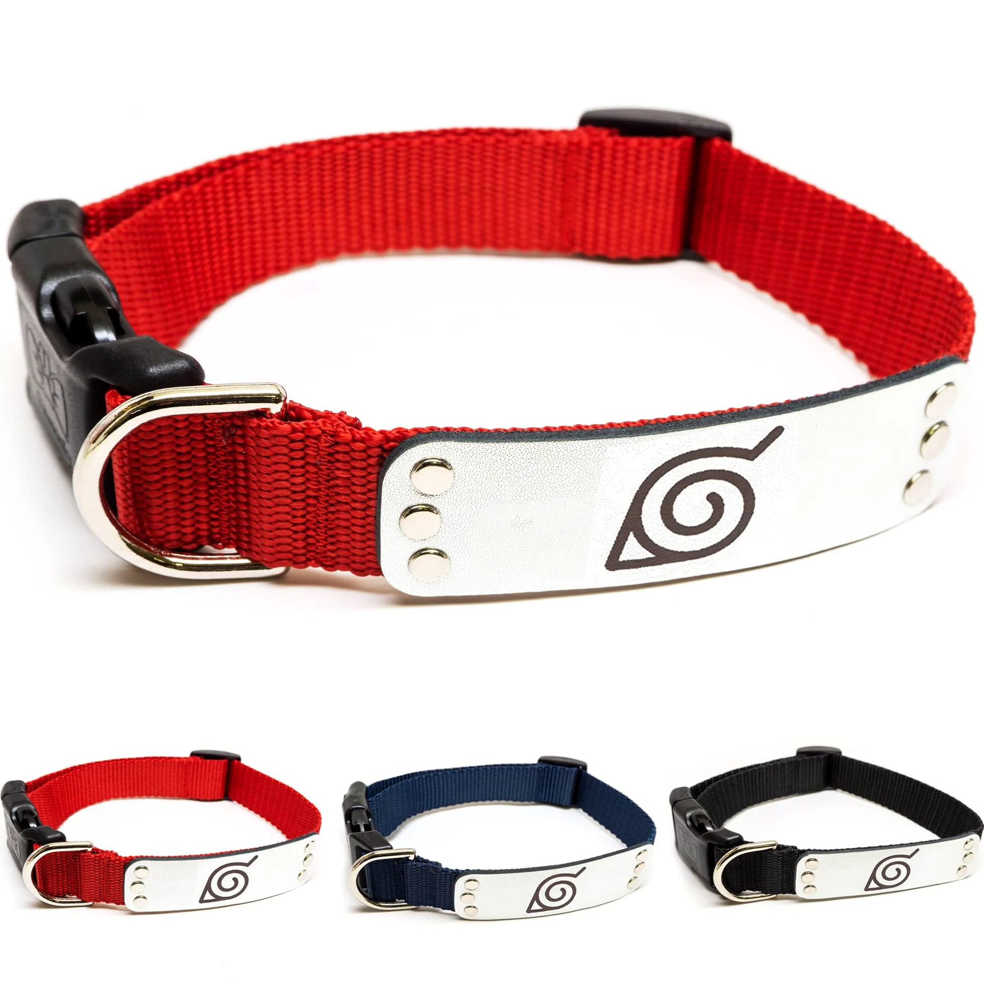 Naruto – Collier pour chien de grande taille, taille M, XS/S – Sous licence officielle Naruto Shippuden – Collier réglable pour chien – Collier réglable pour animaux de compagnie – Ninja rouge, taille