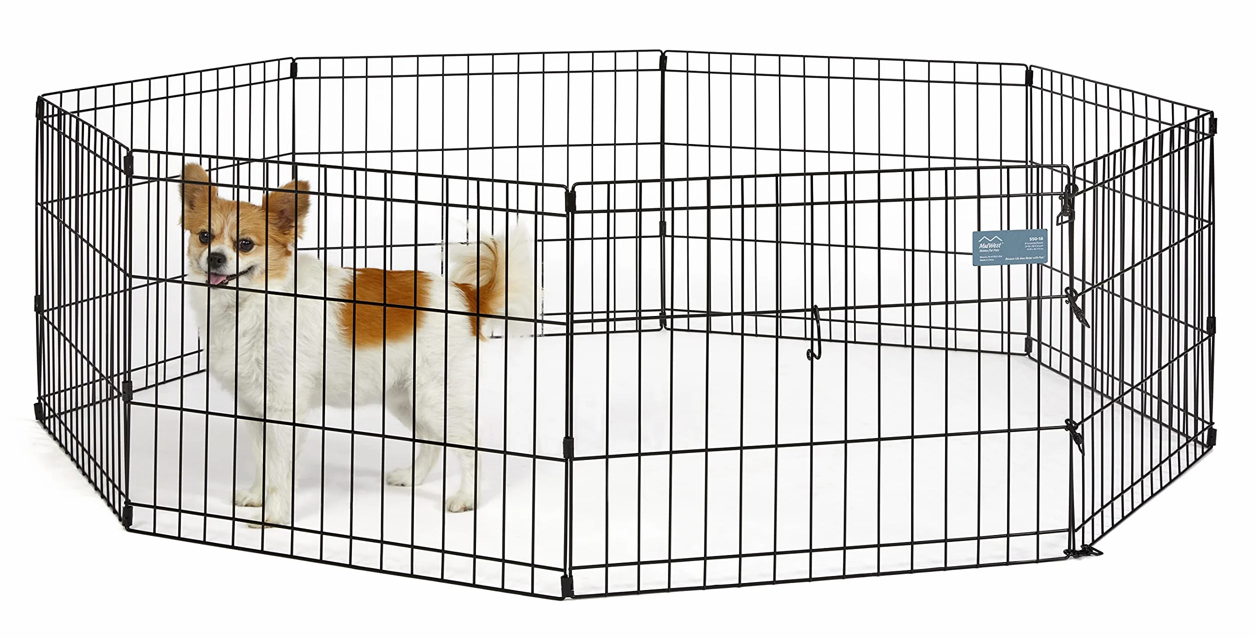 MidWest Homes for Pets Cage d'exercice et parc pour chien sans porte 60,96 cm x 45,72 cm Revêtement noir