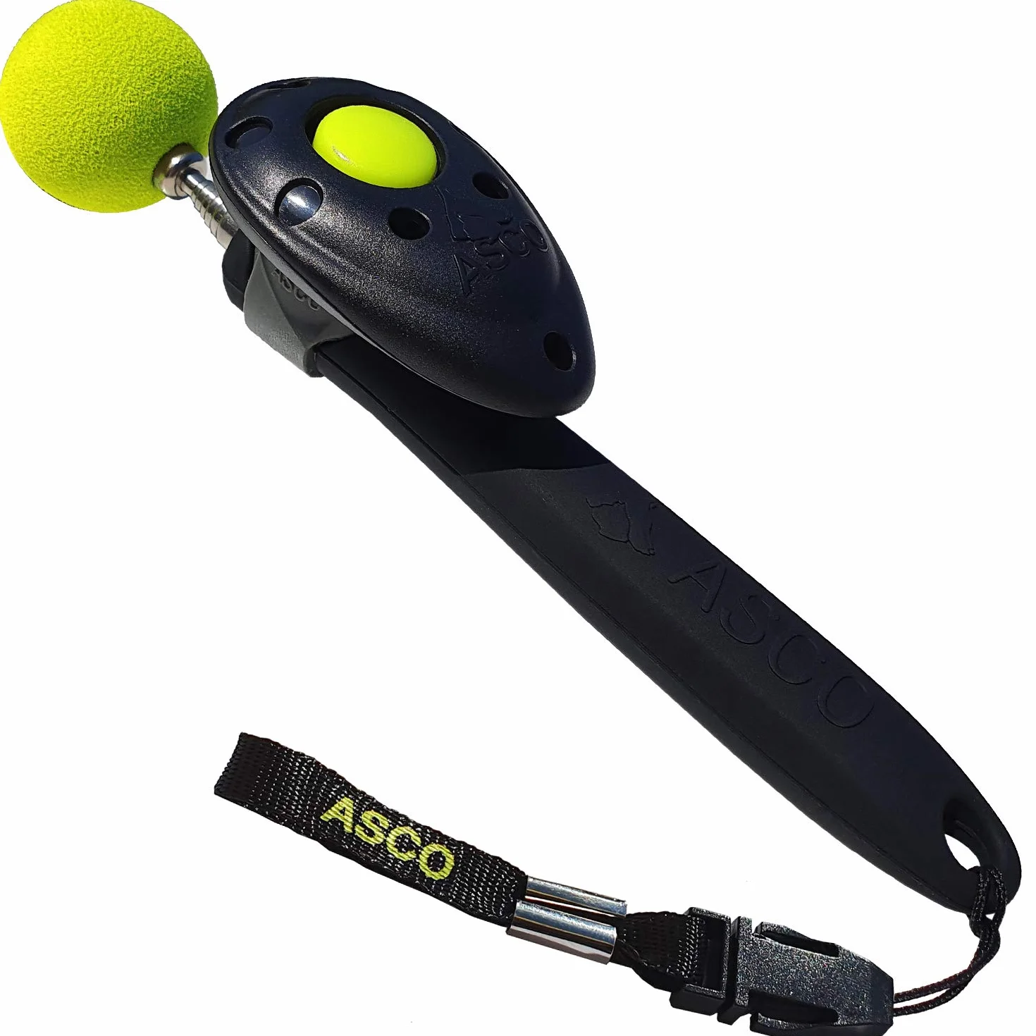 ASCO ClickStick®, Target Stick avec cliquet de qualité supérieur Amovible, Cible télescopique pour Chiens, Chats, Cheval cliquet de Dressage, Noir AC01TCS