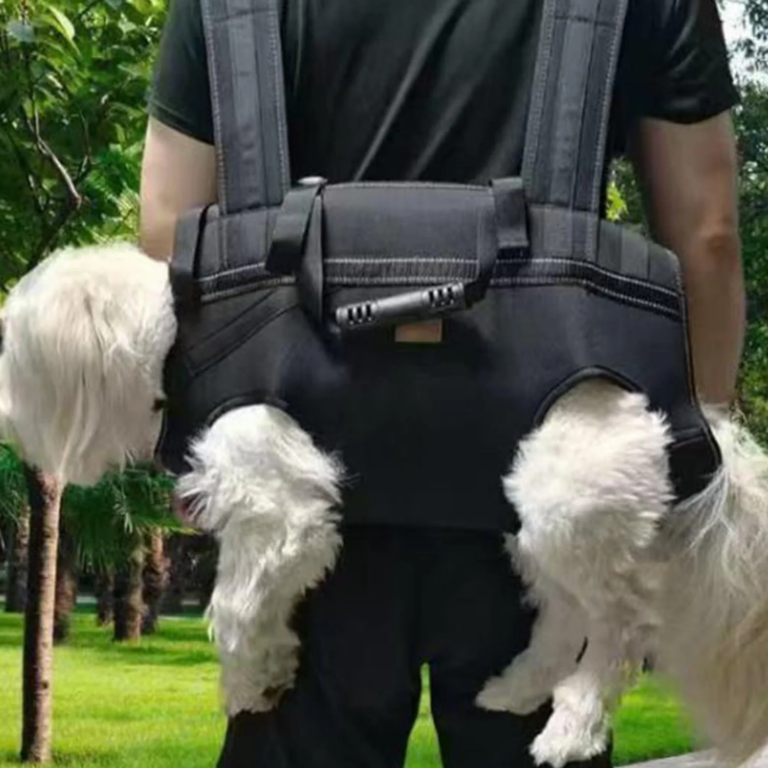 Harnais de Levage pour Chien Portable et Réglable - Sac de Transport Horizontal - Vêtements Multifonctions pour Voyage, Randonnée