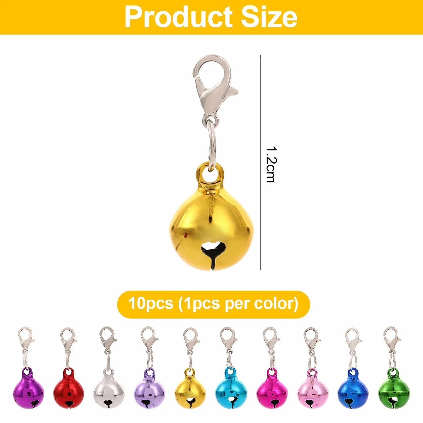 13 Pendentifs de Cloche Colorés pour Animaux de Compagnie, Cloches de Collier, Porte-Clés Décoratifs