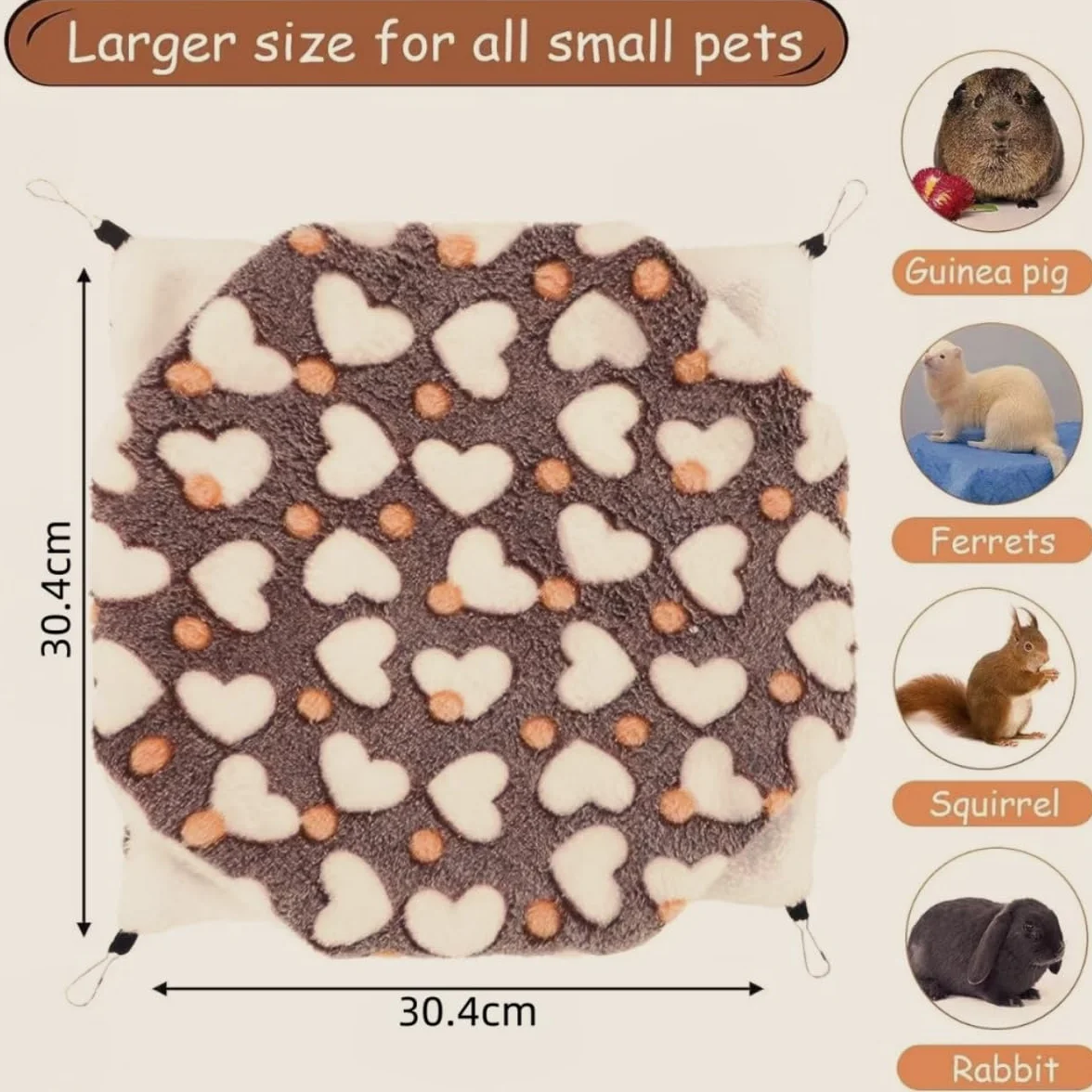 Hamac pour Animaux de Compagnie,Hamac pour Petit Animal,Sac de Couchage pour Hamster,lit chaud pour l'hiver,pour Furet Hamster Chinchilla de cobaye,Rat,hamac de Luxe