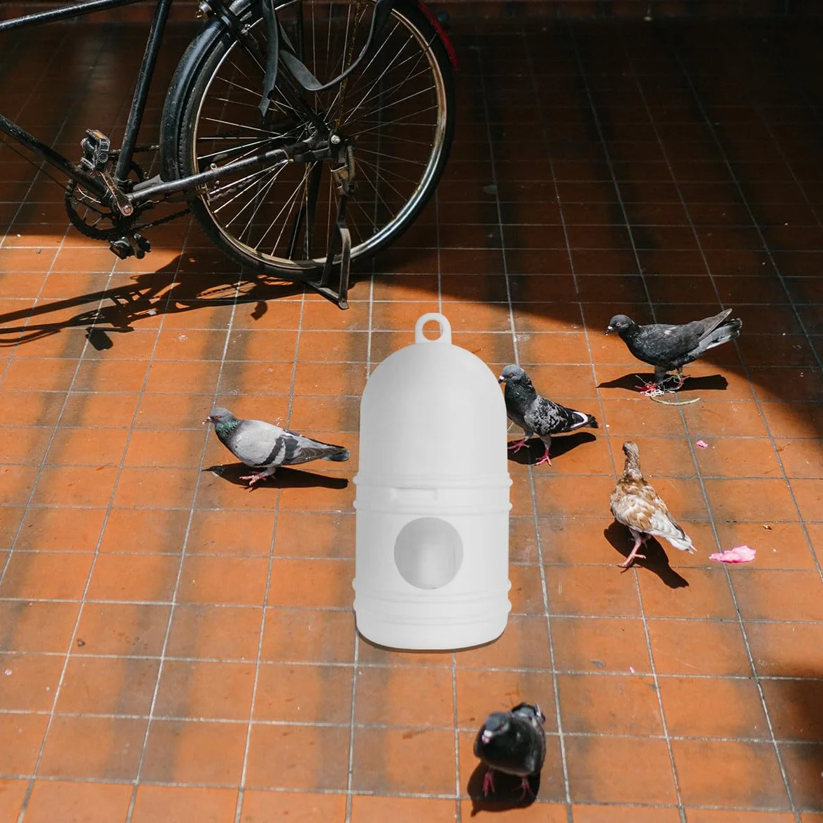 Abreuvoir pour Pigeons 1 L Plastique Blanc Mangeoire Oiseaux Faisans Distributeur d'Eau Intérieur Extérieur