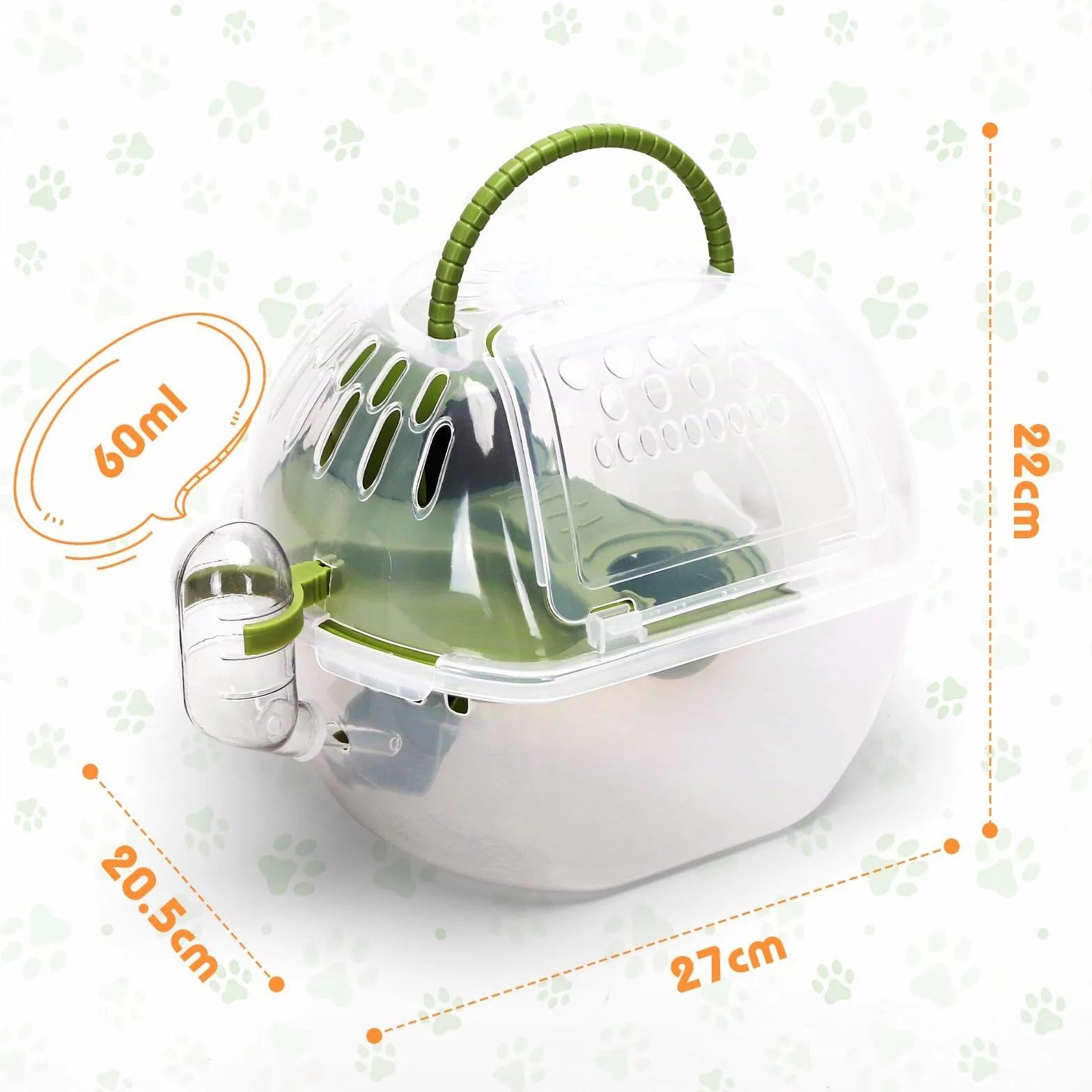Nobleza Cage transporteur portable petits animaux ventilée 27 x 20,5 x 17 cm