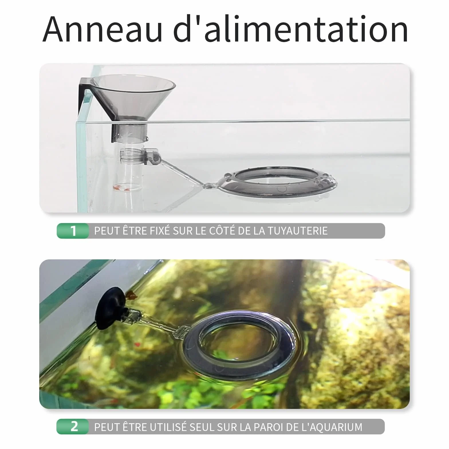 Boxtech Tube d'alimentation Assemblé pour Aquarium, Deux Positions (20-37cm)