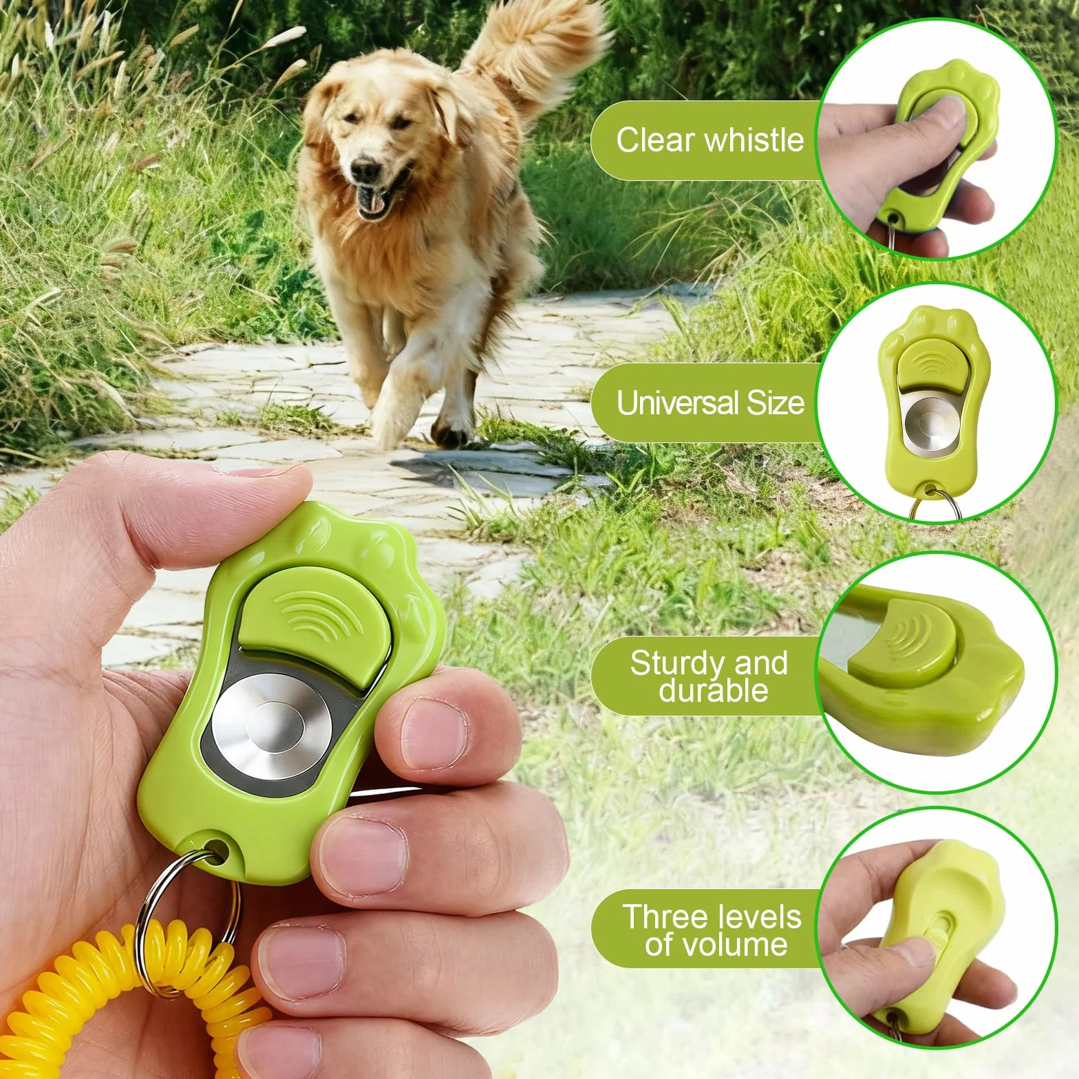 2 Pcs Sifflet Ultrason Chien, Clicker Dressage pour Chien, Clicker Training pour Animaux à Fréquence Ajustable (avec Laniette), pour Chien, Chat, Oiseau, Lapin (Vert Sauge/Gris Bleu)