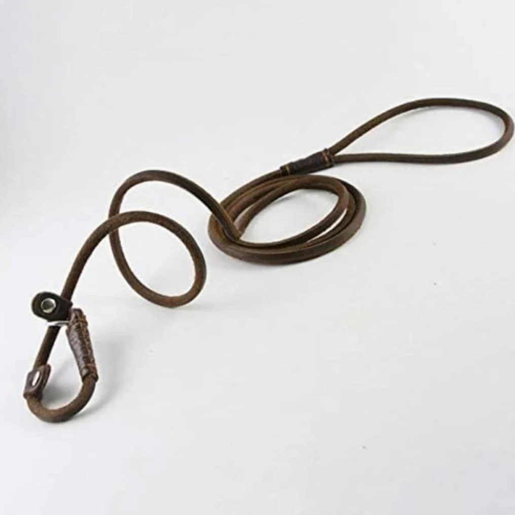 Longe Chien Chaîne Chien Laisse Slip Collier Pet Marche Conduit en Cuir Véritable Chien Corde Chiot Traction pour Chiens Ceinture Chien