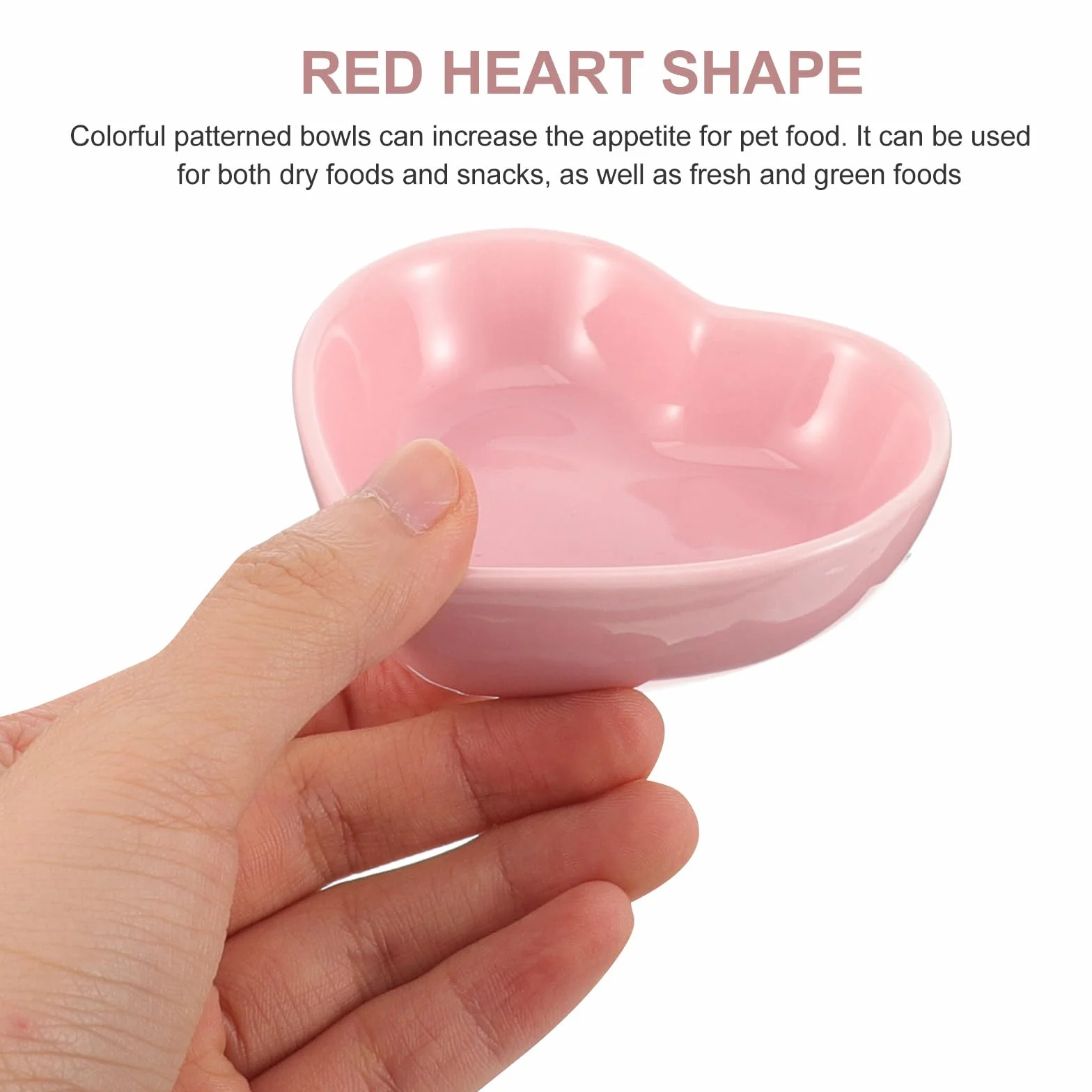 Bol pour Hamster en Céramique Cœur Rose Résistant à l'usure Surface Lisse