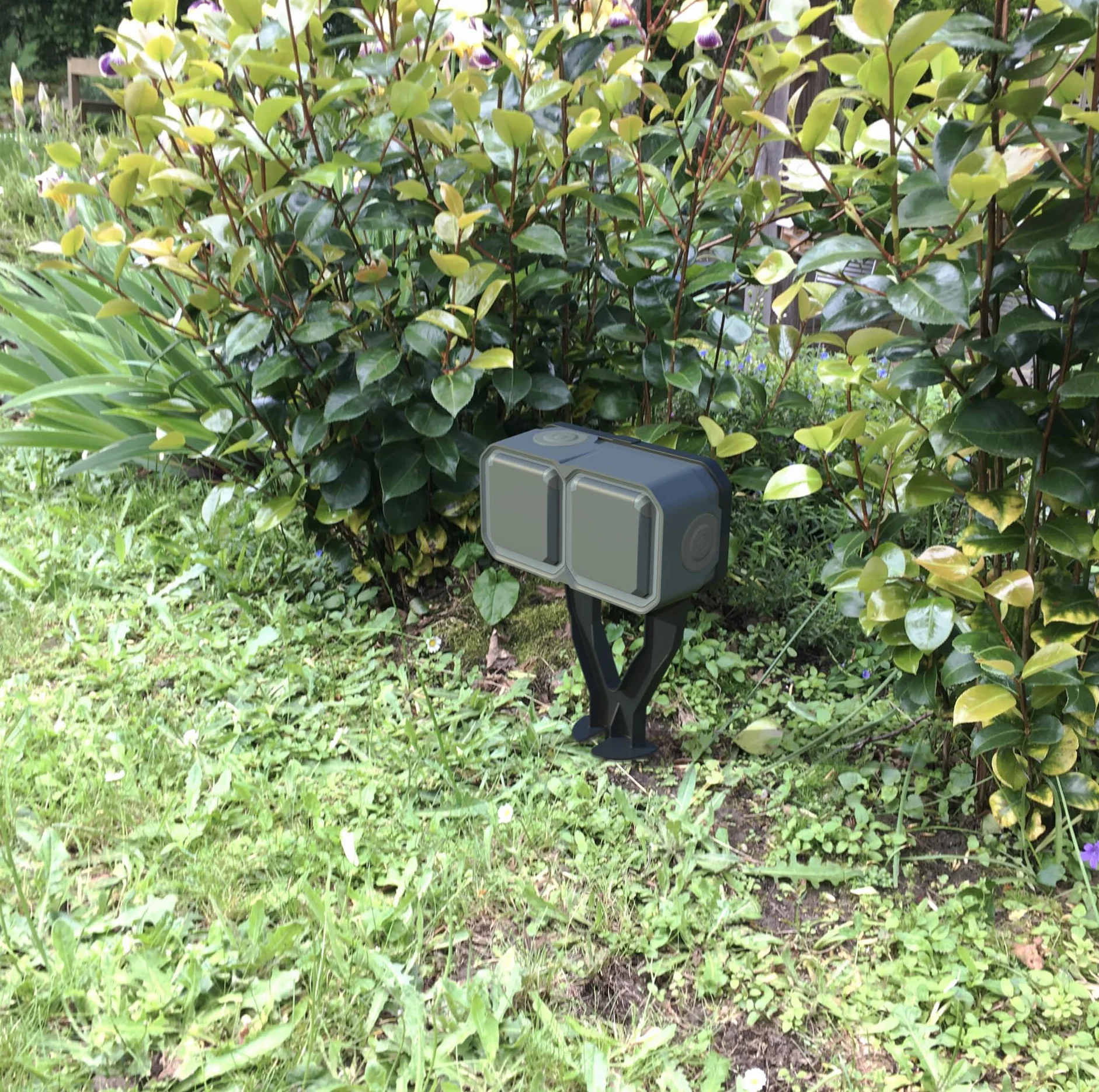 Piquet de jardin étanche Plexo 2 prises 2P+T precâblées anthracite