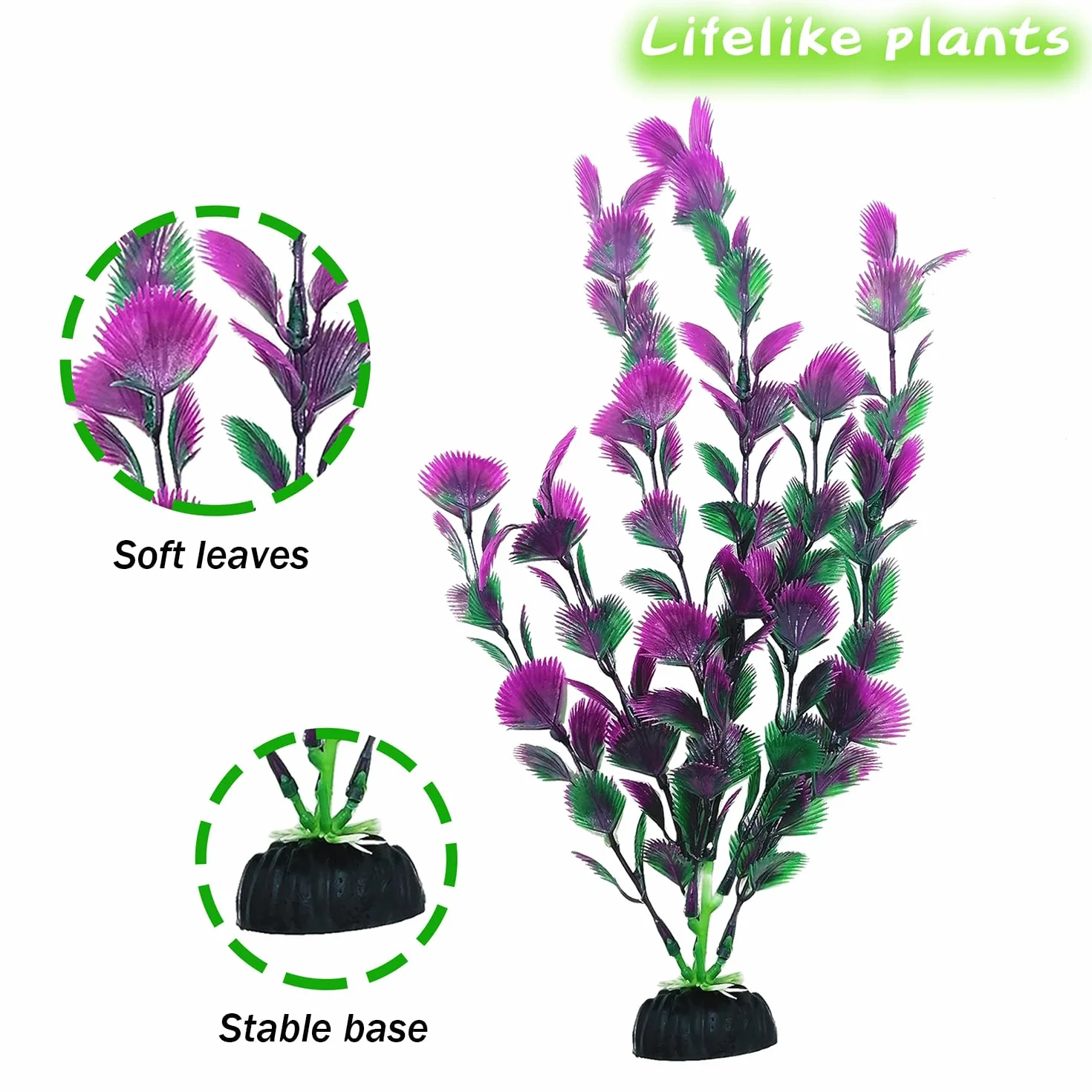 Plantes artificielles pour aquarium SLOCME Lot de 25, 6-30 cm, plastique coloré