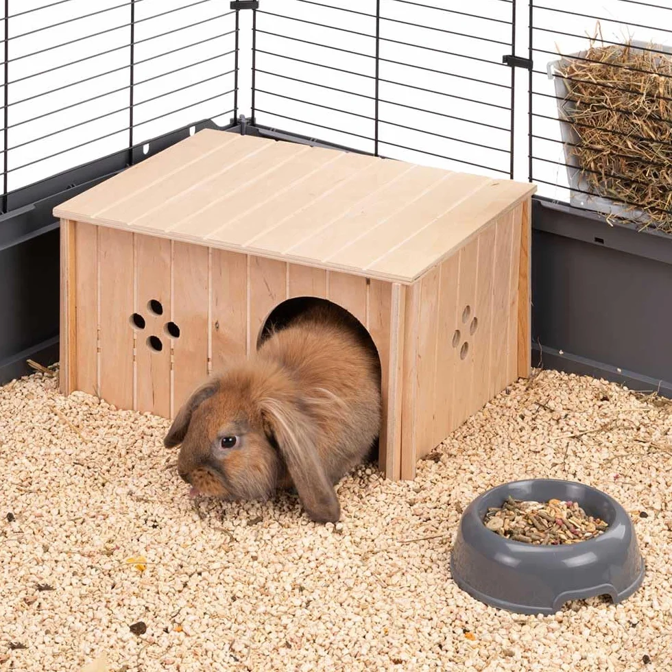 Ferplast Maison en Bois pour Lapins Cochons d'Inde Hamsters Sin 4647 FSC 37x27,7xH20 cm Taille XL