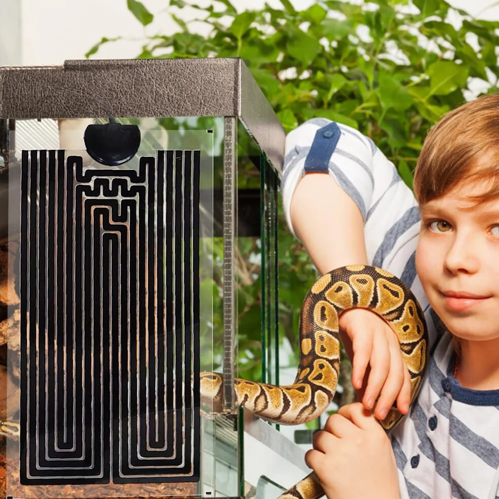 Tapis Chauffant pour Reptile 14W Réglable Contrôle Température 28x15cm Terrarium
