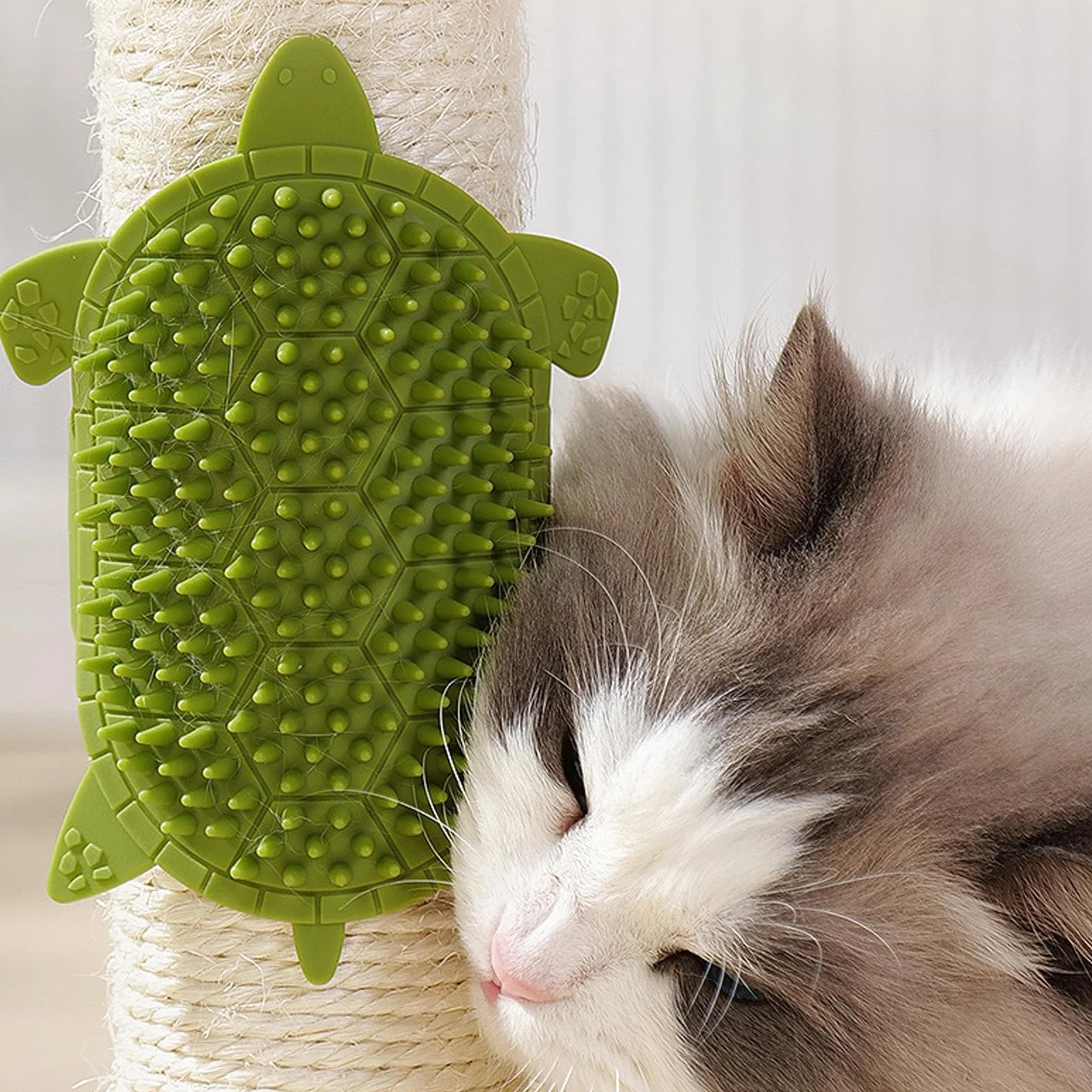 Toilettage Autonome pour Chat, Coin de Frottement - 203 Dents Imperméable Tondeuse Sangle Silicone Outil Massage