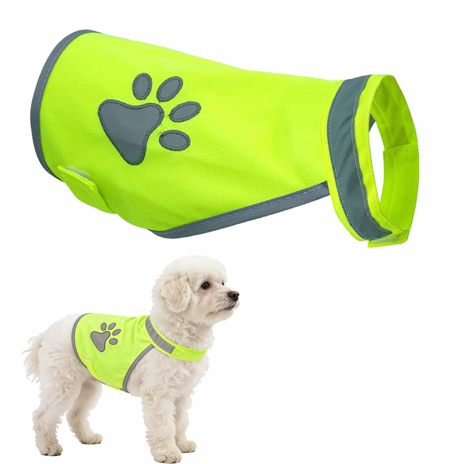2 Pièces Gilet de Sécurité Réfléchissant pour Chien, Gilet Jaune Ajustable Chien, Haute Visibilité Veste Réfléchissant Vest de Sécurité Veste d'animal de Compagnie pour Jour et de Nuit (S)