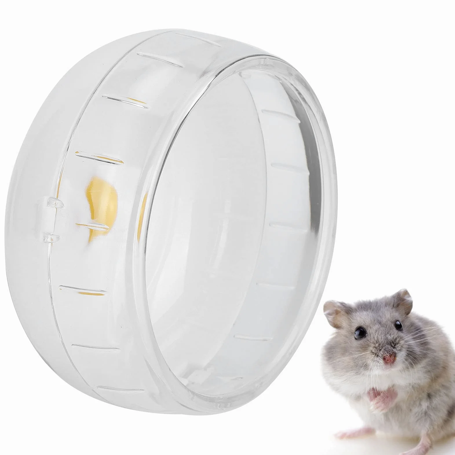 Roue silencieuse pour hamster cochon d'Inde – Roue d'exercice Kano sans support pour hamsters nains, hamsters syriens et petits animaux de compagnie – Roue blanche (21 cm)