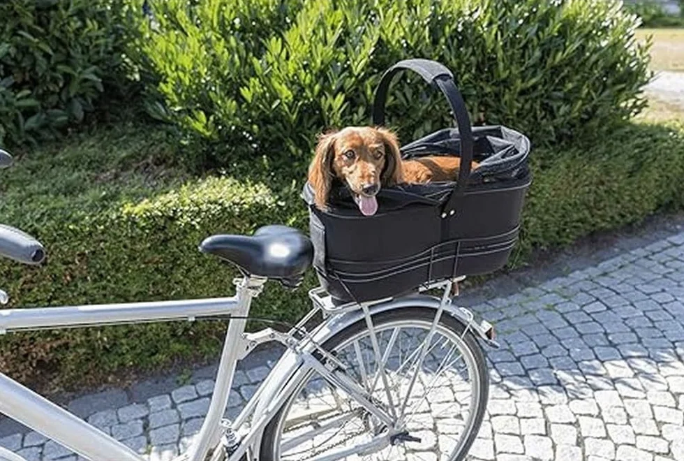 Trixie Grand Panier vélo pour Chien Fixation Porte-Bagages 8 kg 29 × 49 × 60 cm Cadre métallique